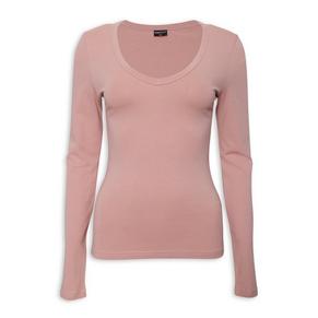 Pink Basic Fitted Top