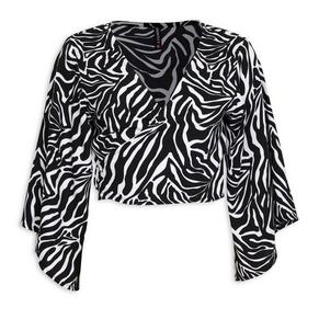 Zebra Wrap Top