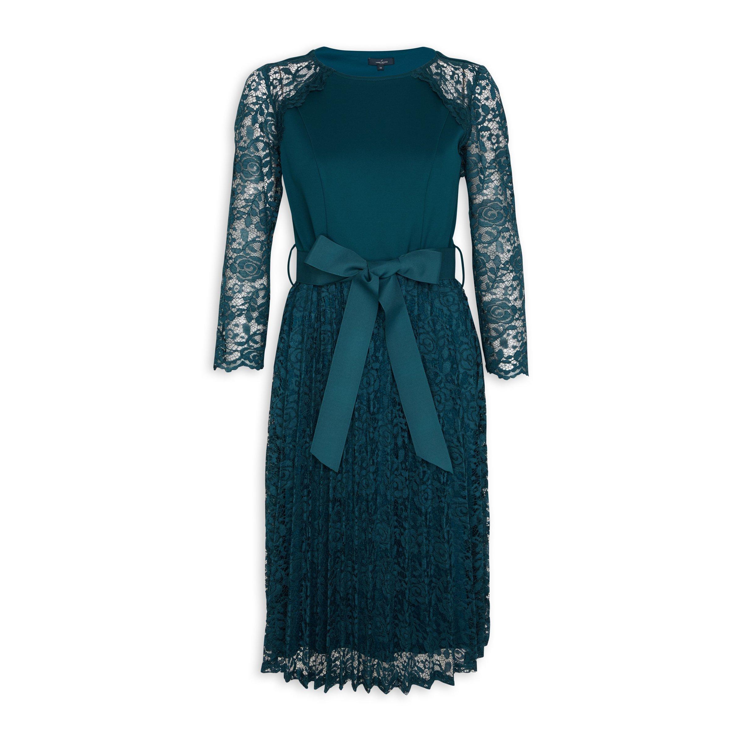 Teal Lace Combo Dress (3061336) | Daniel Hechter