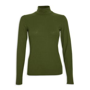 Green Fitted Long Sleeve Top