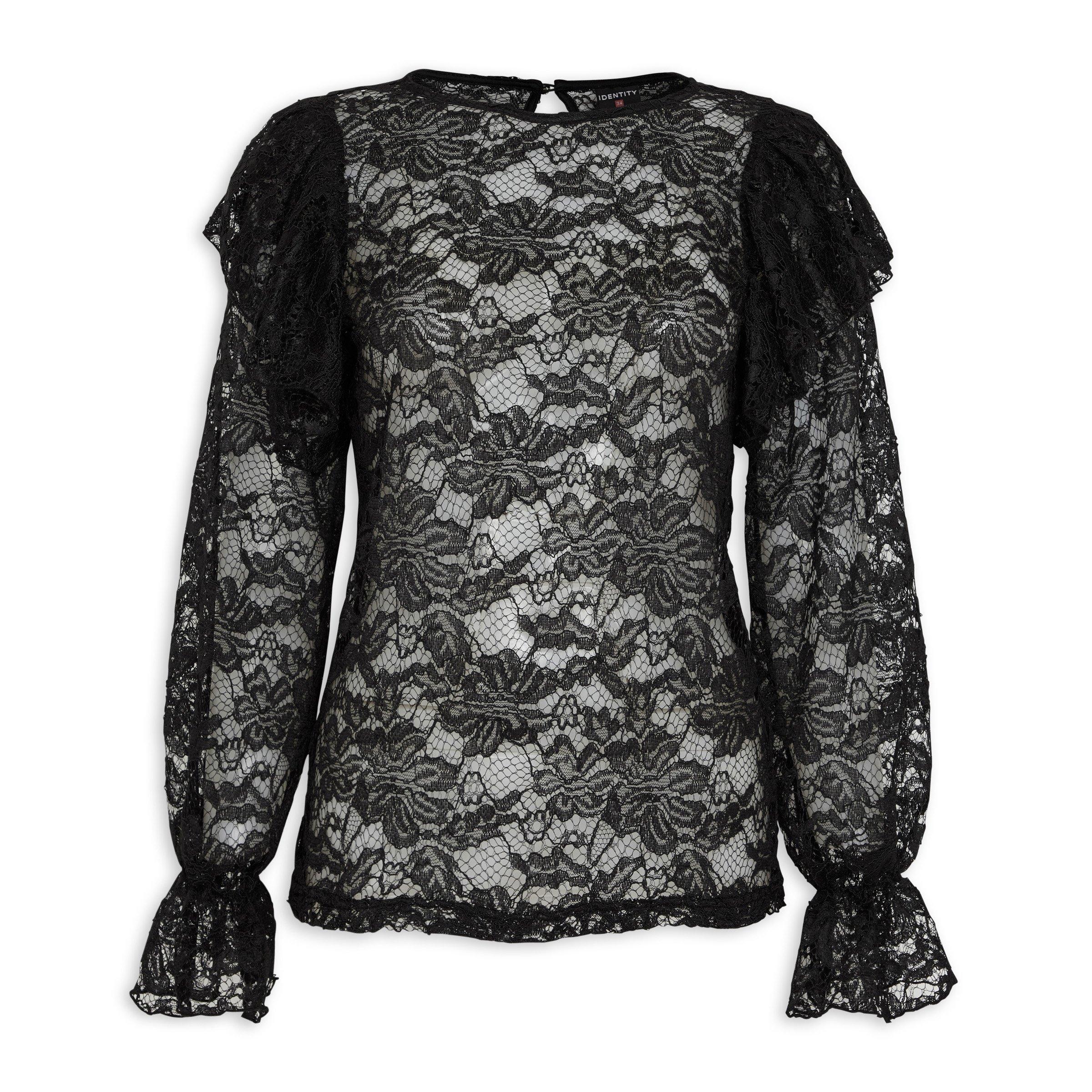 Black Lace Sleeve Top (3062553) | Identity