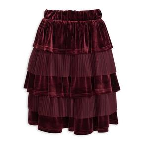 Burgundy Tiered Skirt