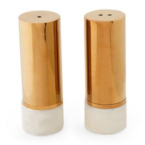 Gold and marble salt and pepper set