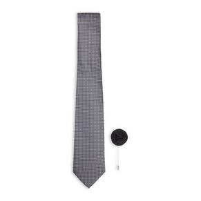 Charcoal Tie and Pin Set