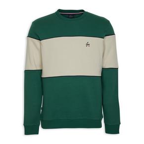 Green Blocked Sweater