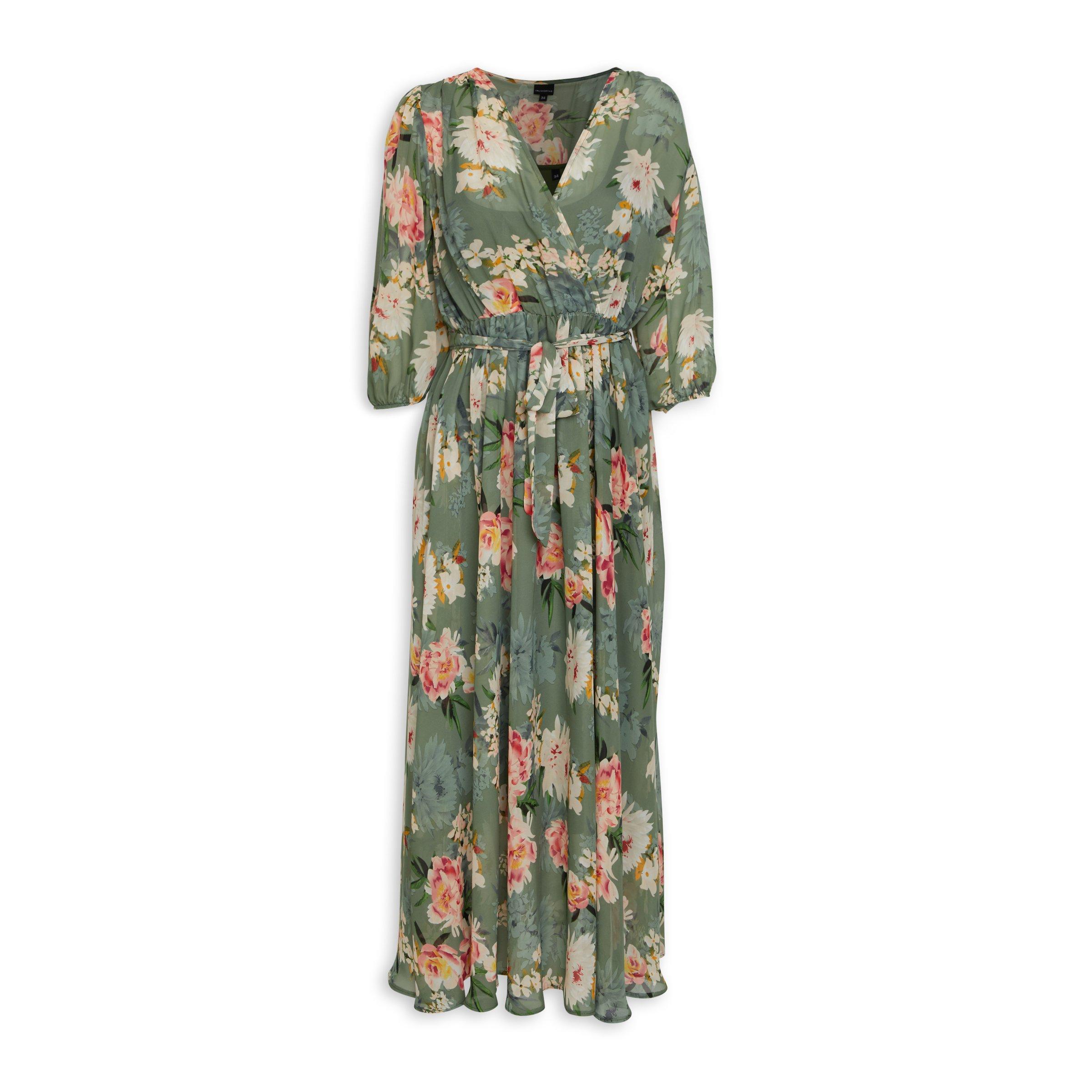 Green Floral Maxi Dress (3066175) | Truworths