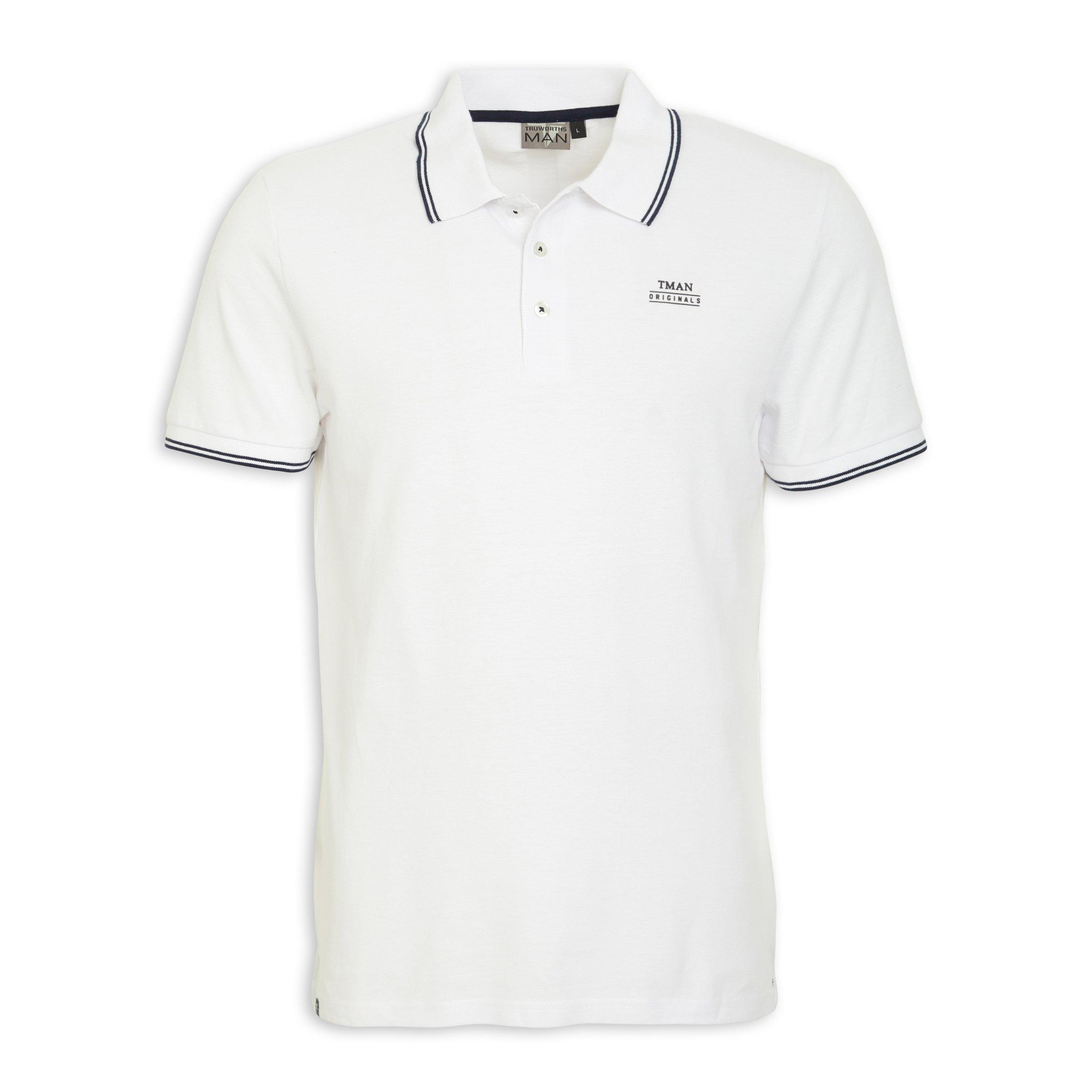 White branded golf shirt (3067063) | Truworths Man