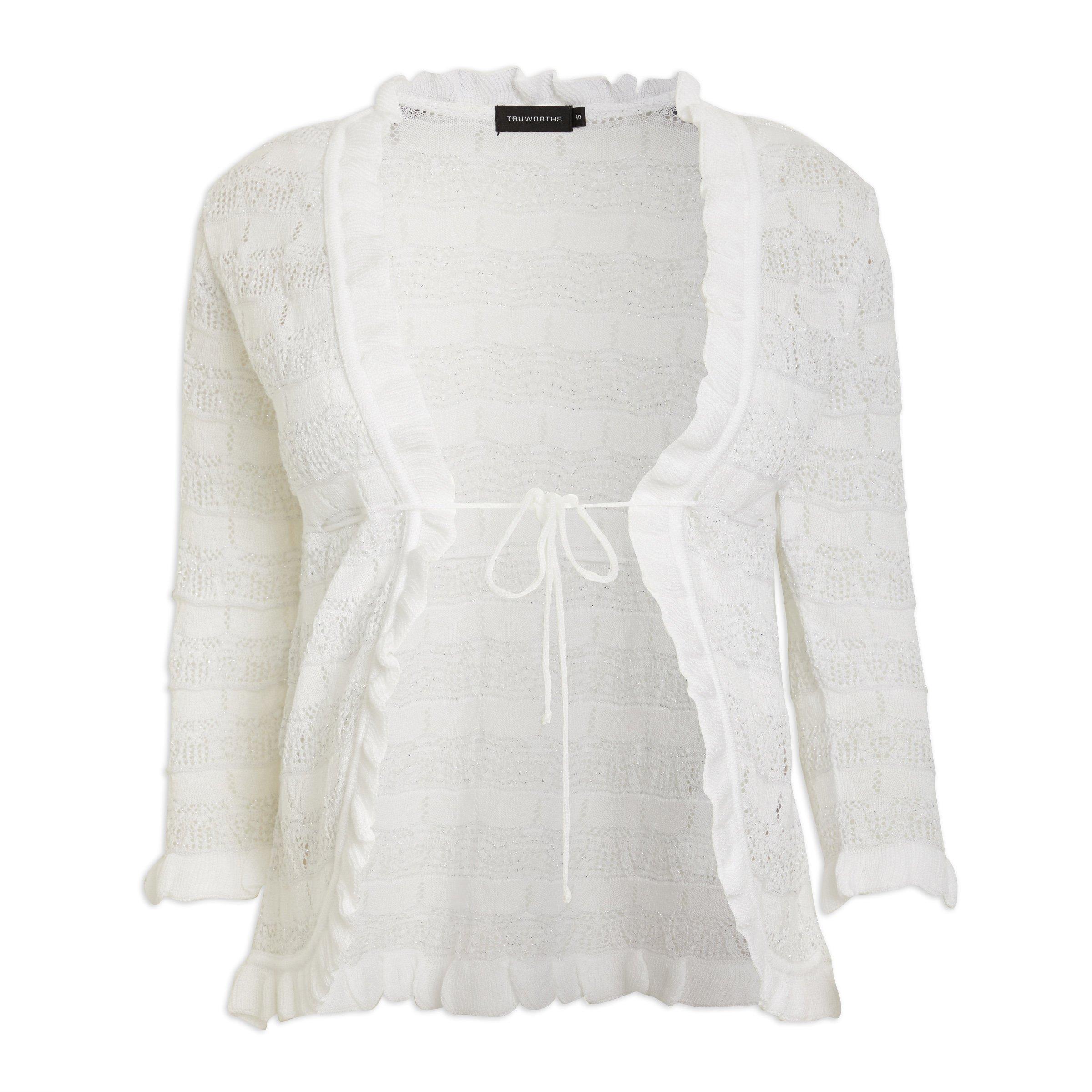 White Lurex Tie Cardigan (3069892) | Truworths