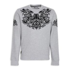 Grey Flock Print Sweater