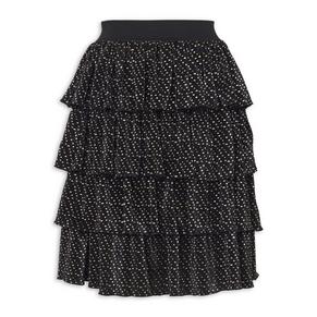 Black Spot Tiered Skirt