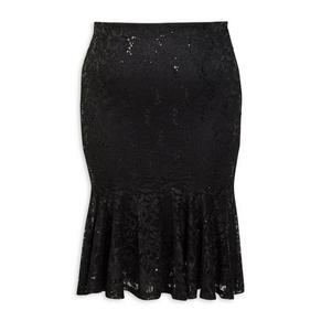 Black Lace Trumpet Skirt