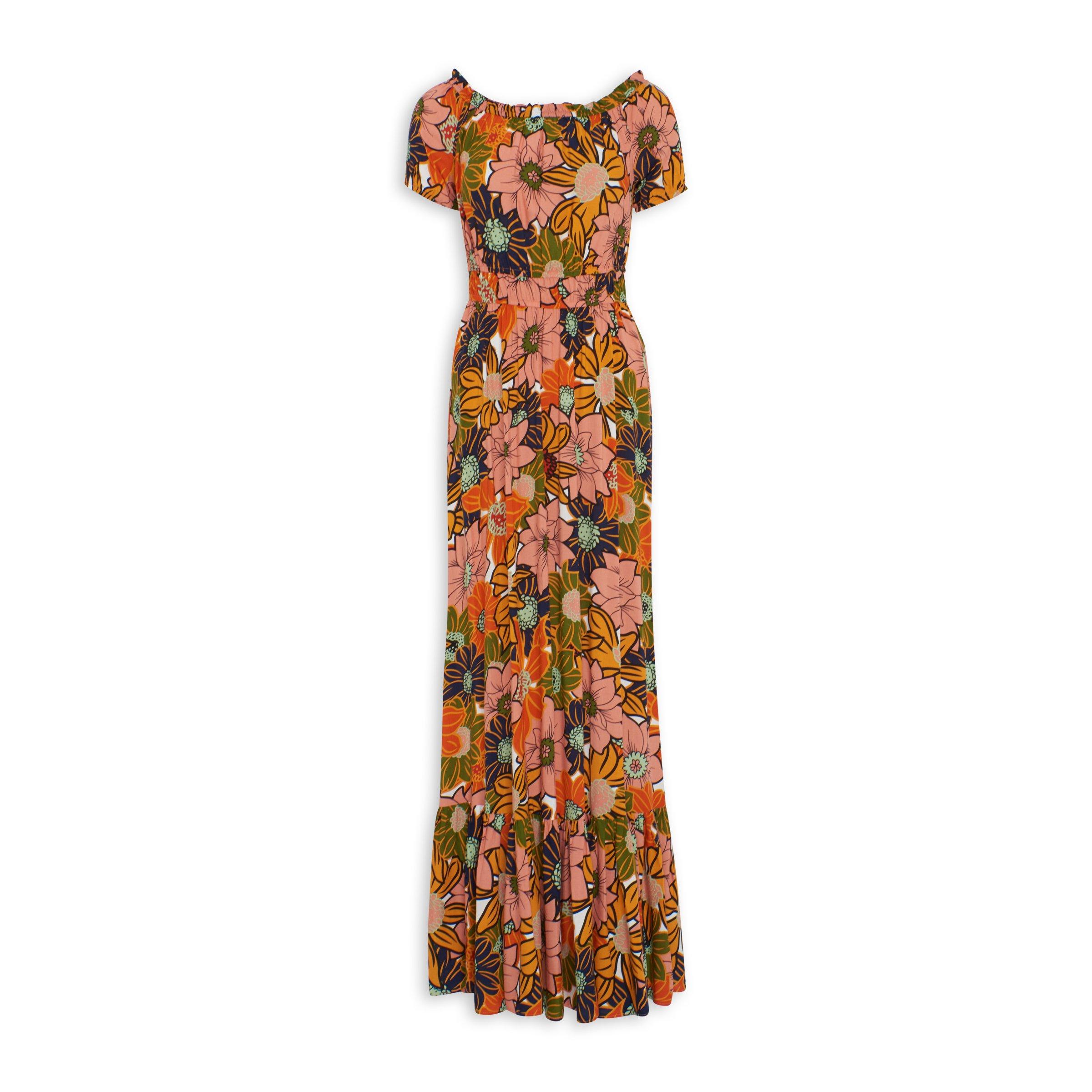 Floral Print Maxi Length Dress (3072767) | Identity