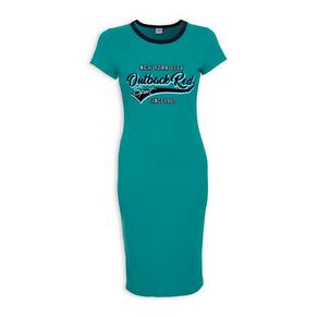 Turquoise Branded Bodycon Dress