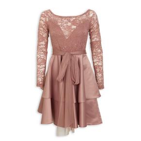 Pink Shimmer Tiered Dress