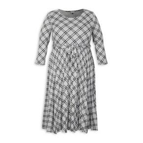 Grey Check Pleated Dress