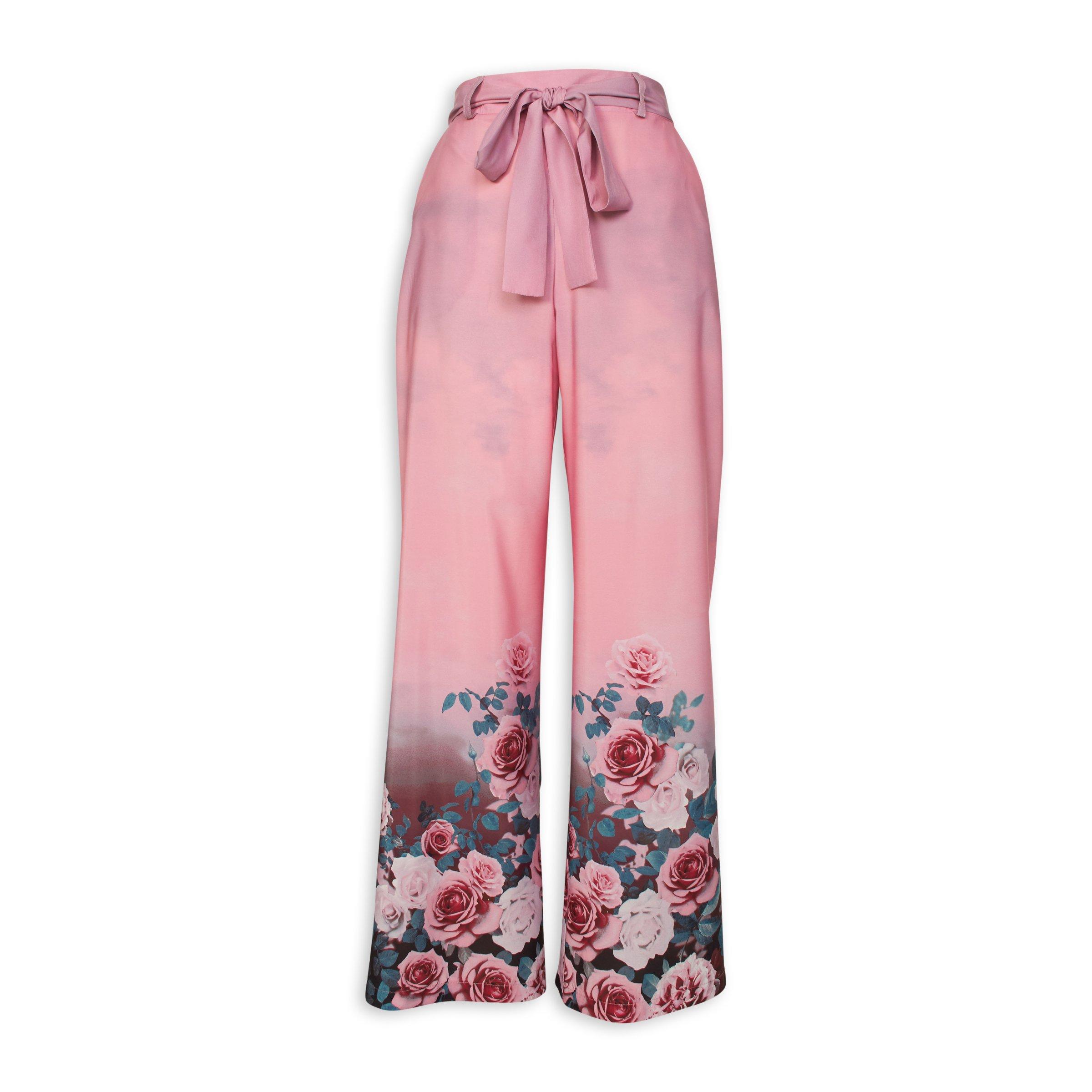 Floral Print Belted Wide Leg Pant (3073394) | Truworths