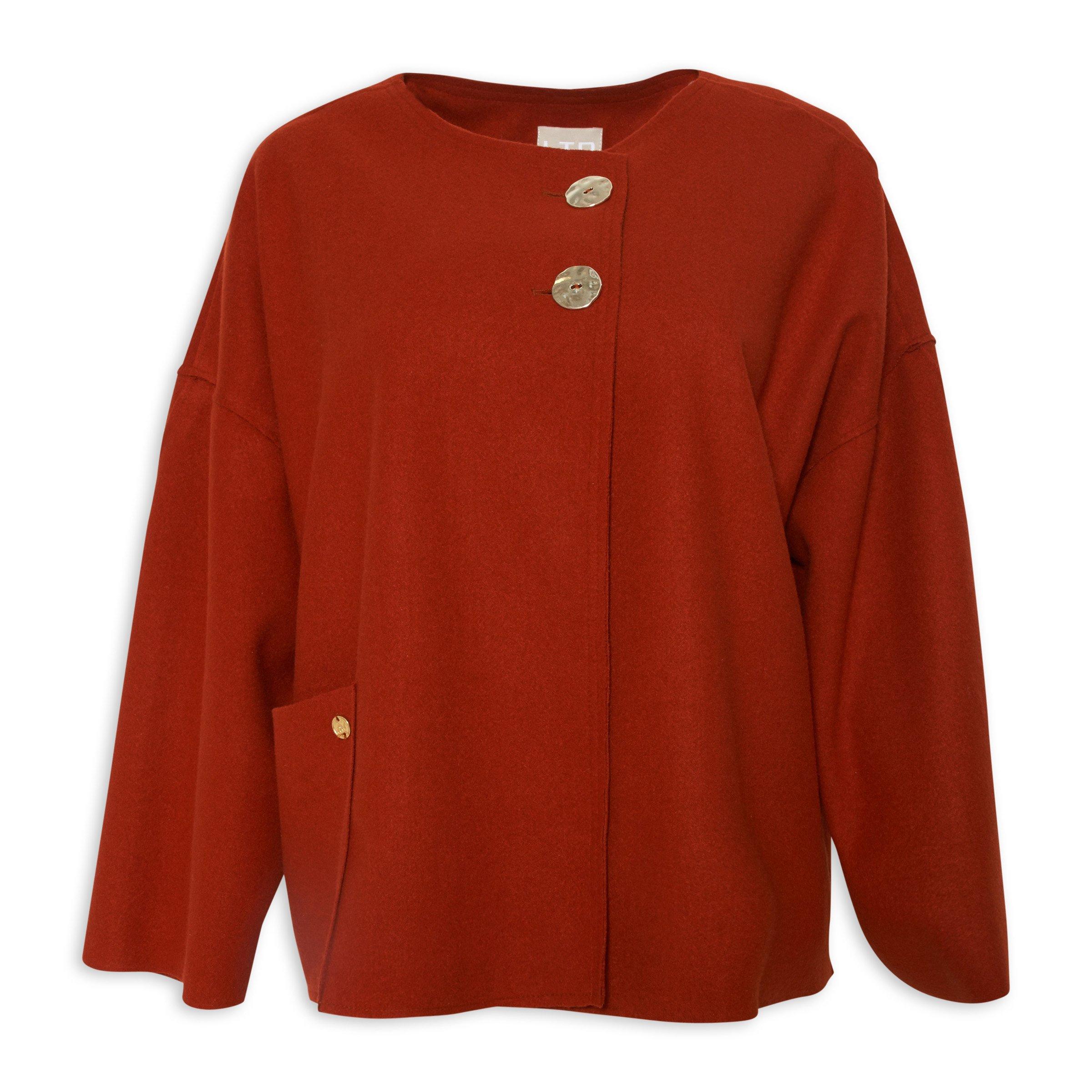 Rust Knit Melton Jacket (3075985) | LTD Woman