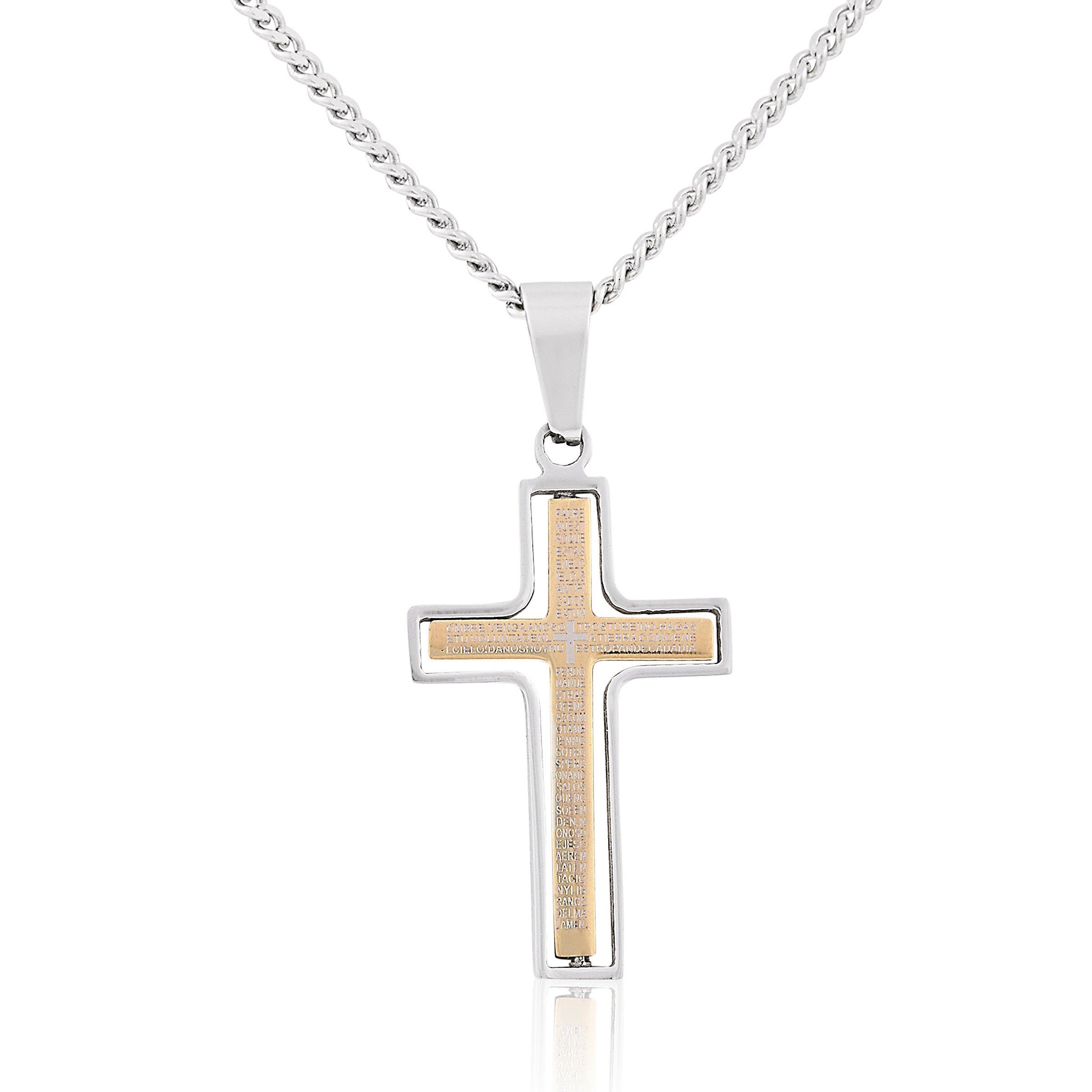 Two Tone Prayer Cross (3076932) | Stainless Steel