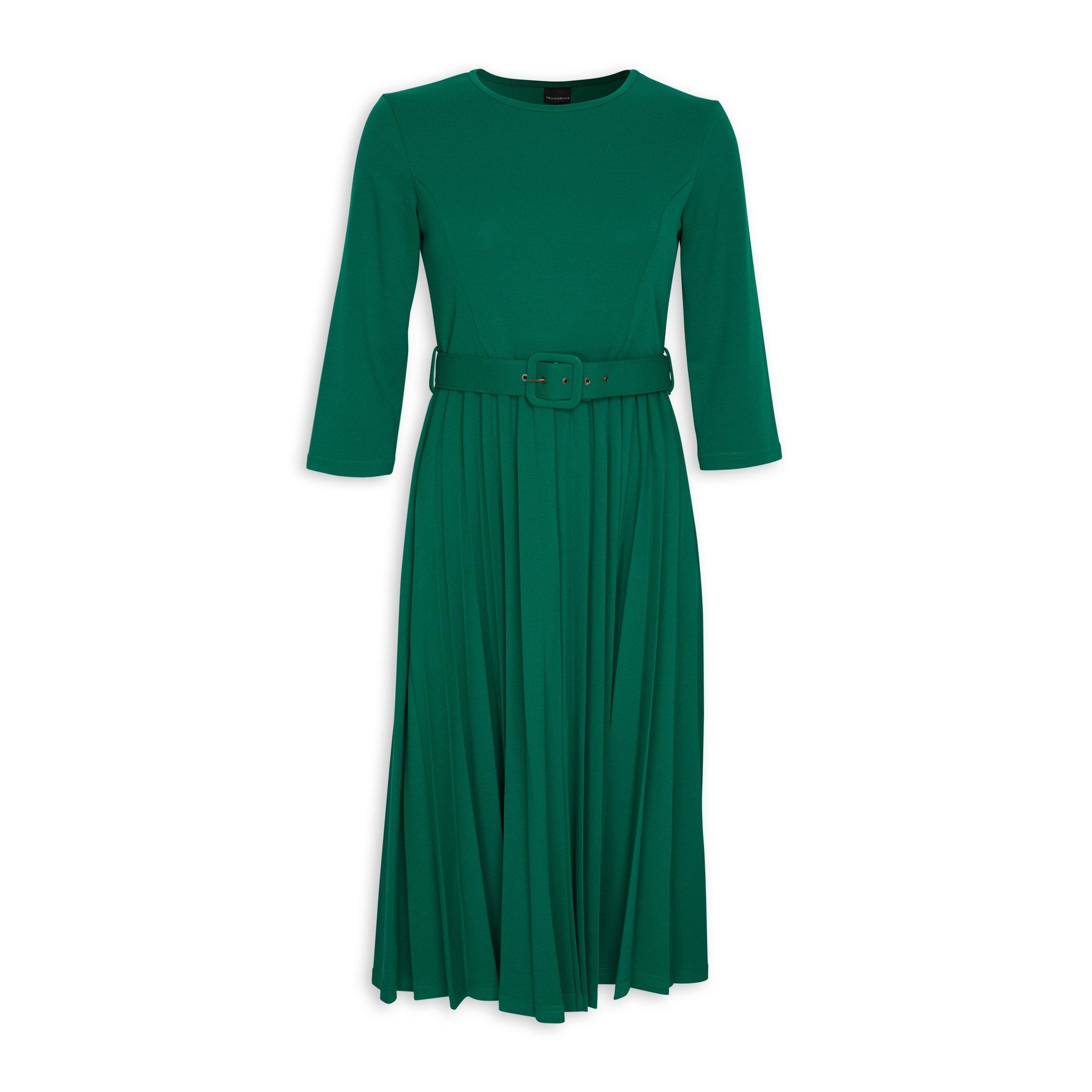 Green Pleated Dress (3076974) | Truworths