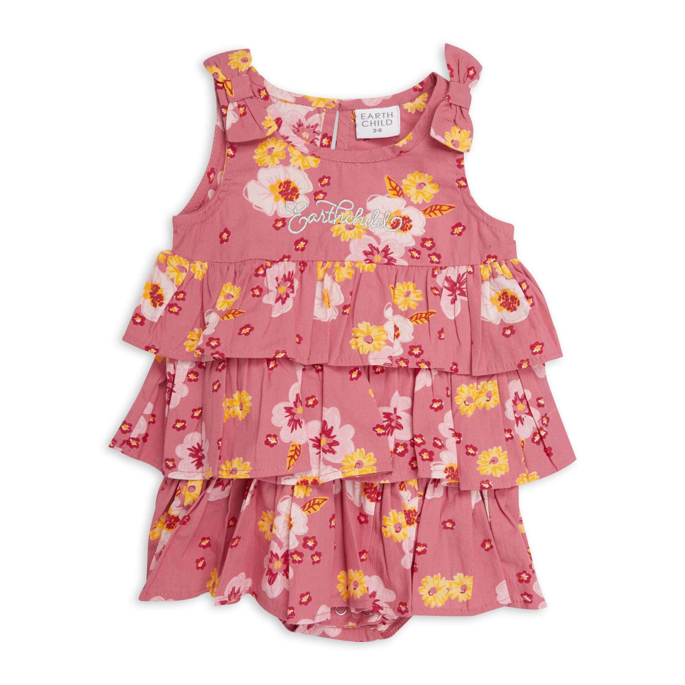 Newborn Girl Floral Print Tiered Dress (3079988) | Earthchild