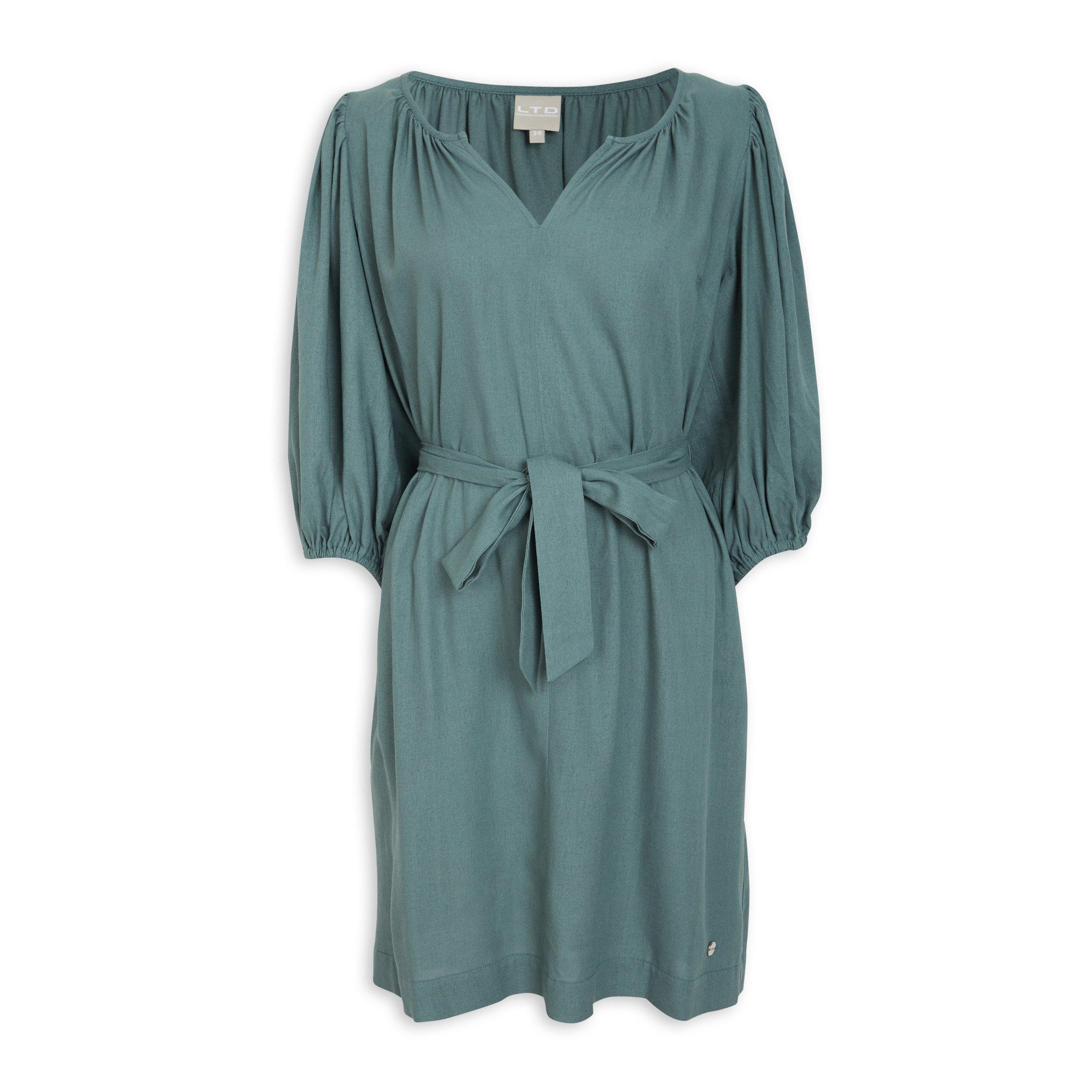 Sage Belted Linen Dress (3080849) | LTD Woman