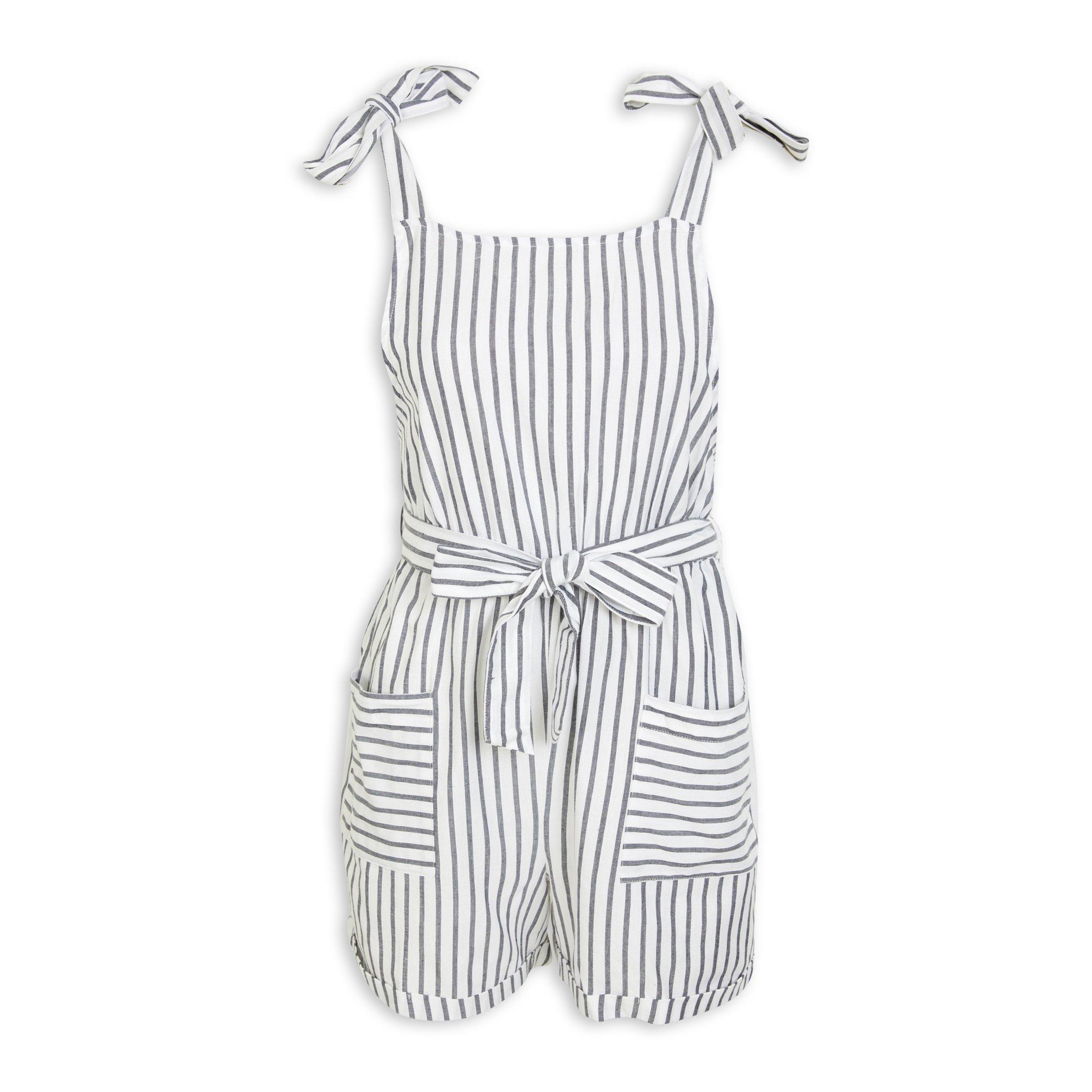 Stripe Belted Short Jumpsuit (3081576) | Identity