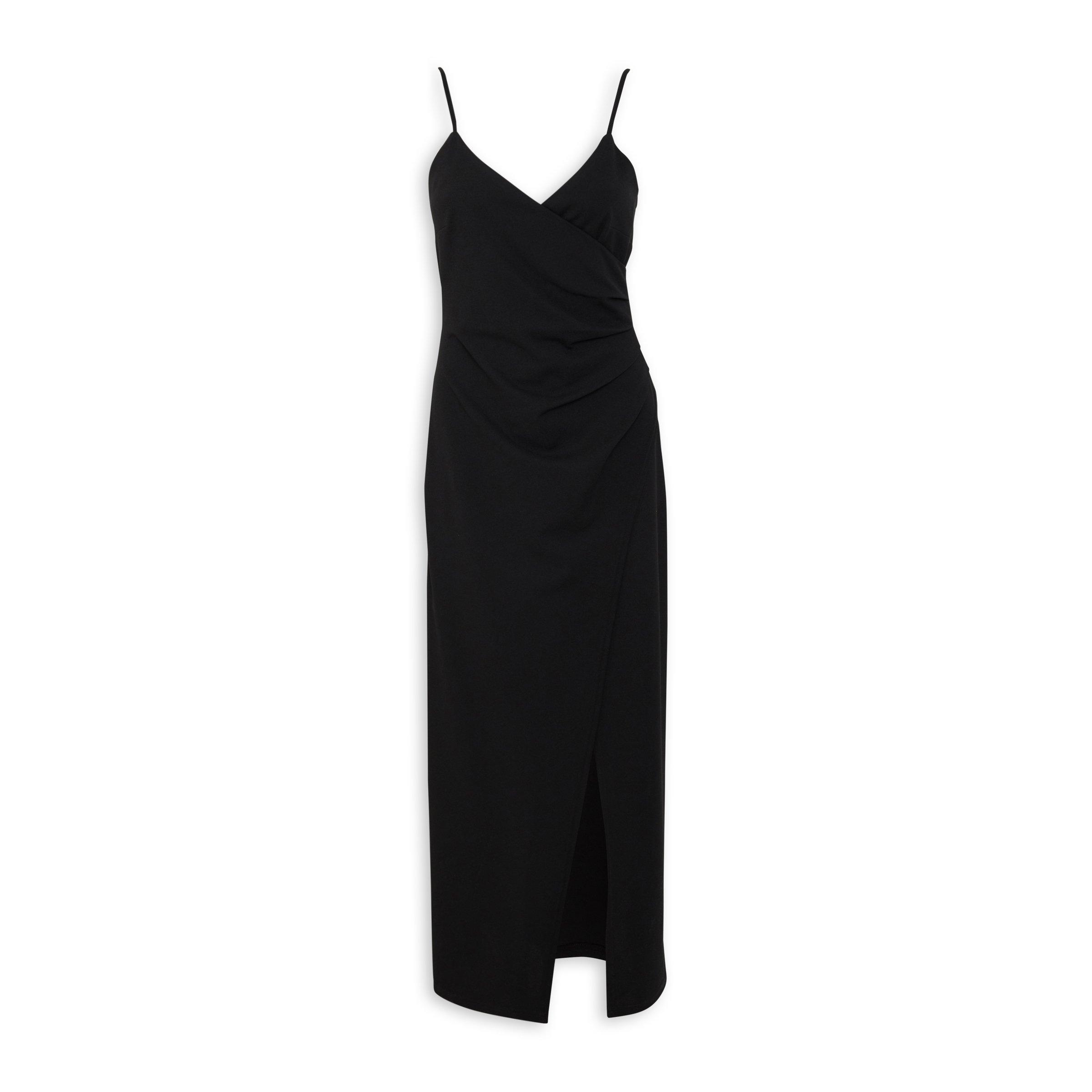 Black Wrap Column Dress (3082516) | Inwear