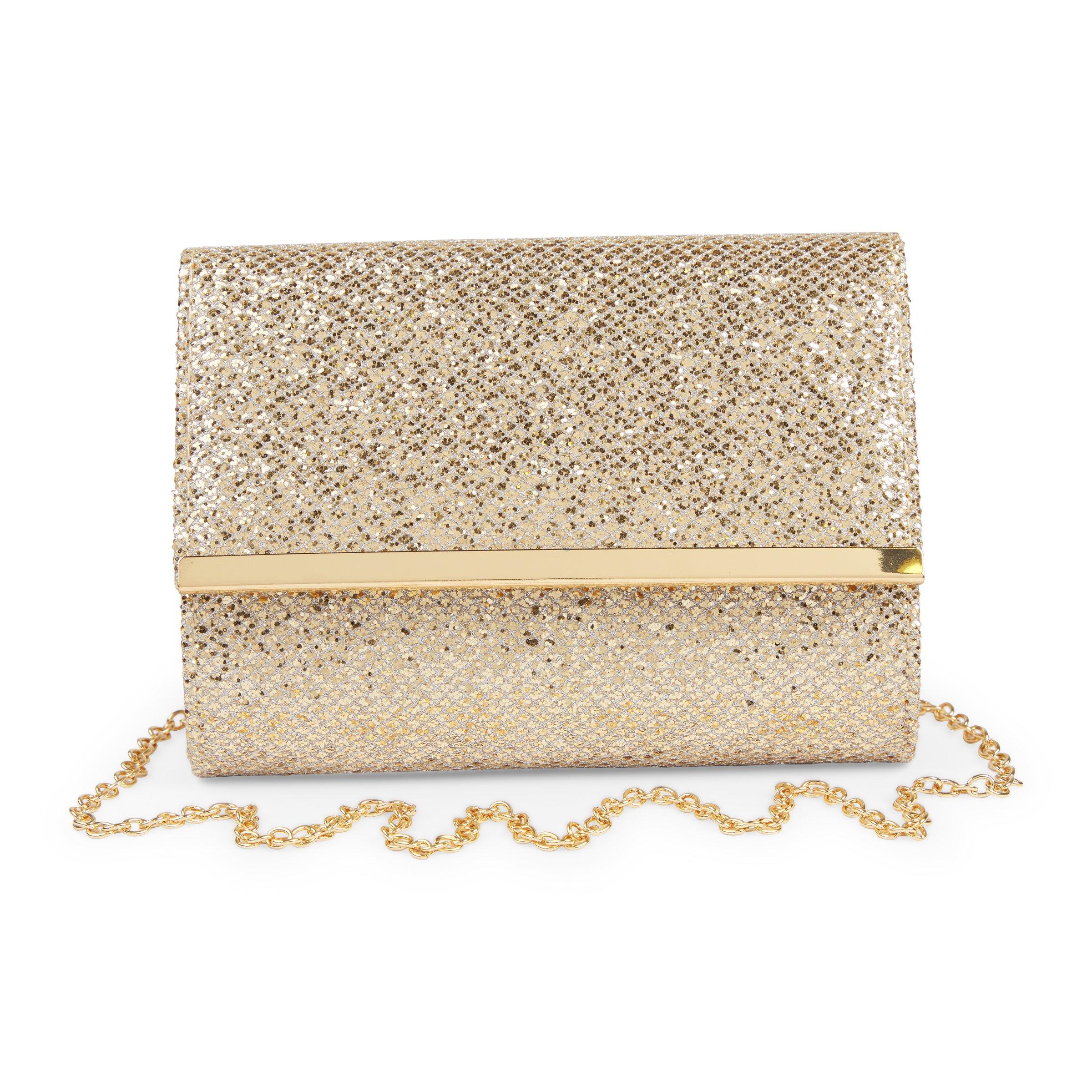 Gold Glitter Clutch Bag (3082975) | Emily Moon