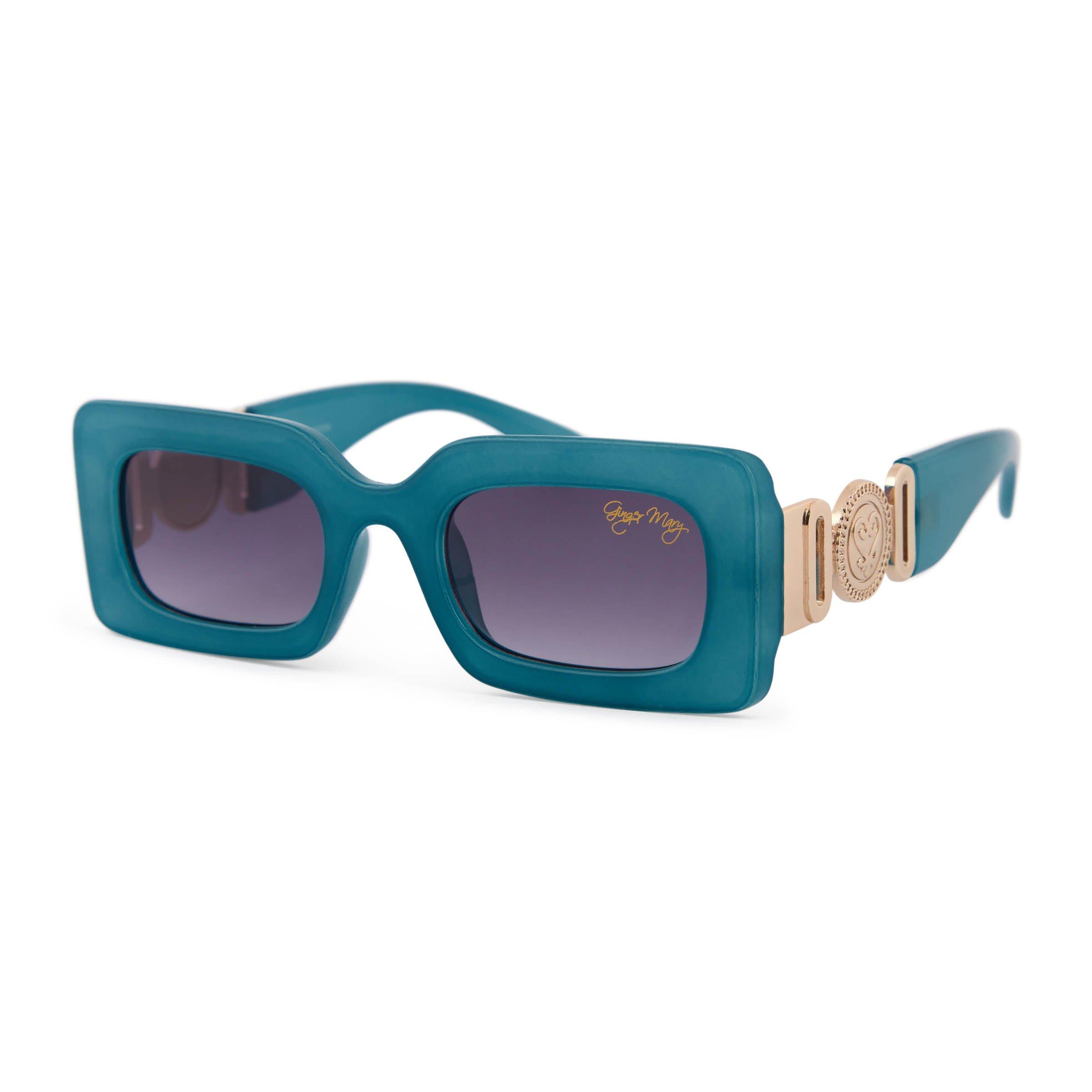 Blue Rectangle Sunglasses