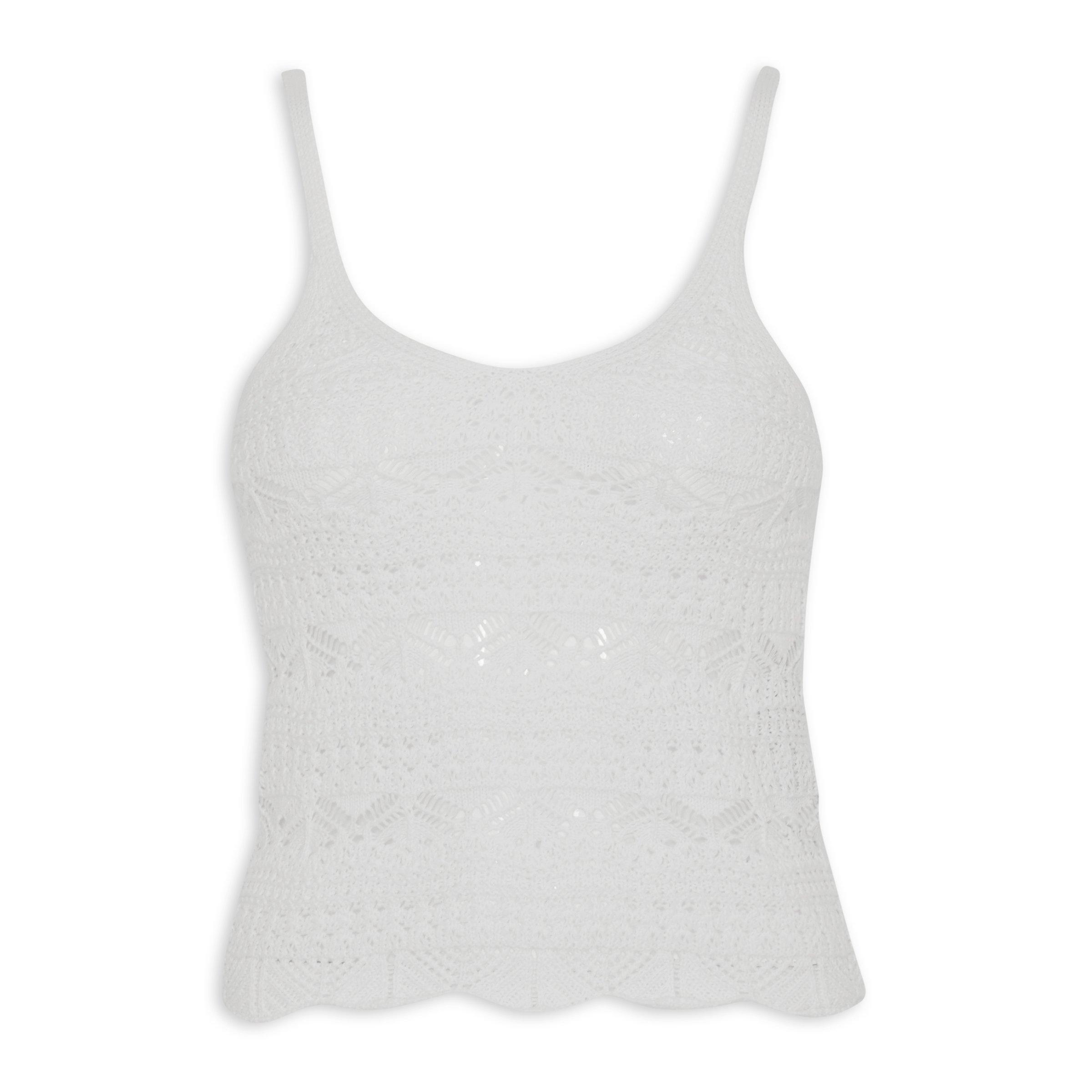 White Crochet Vest (3083939) | Hey Betty