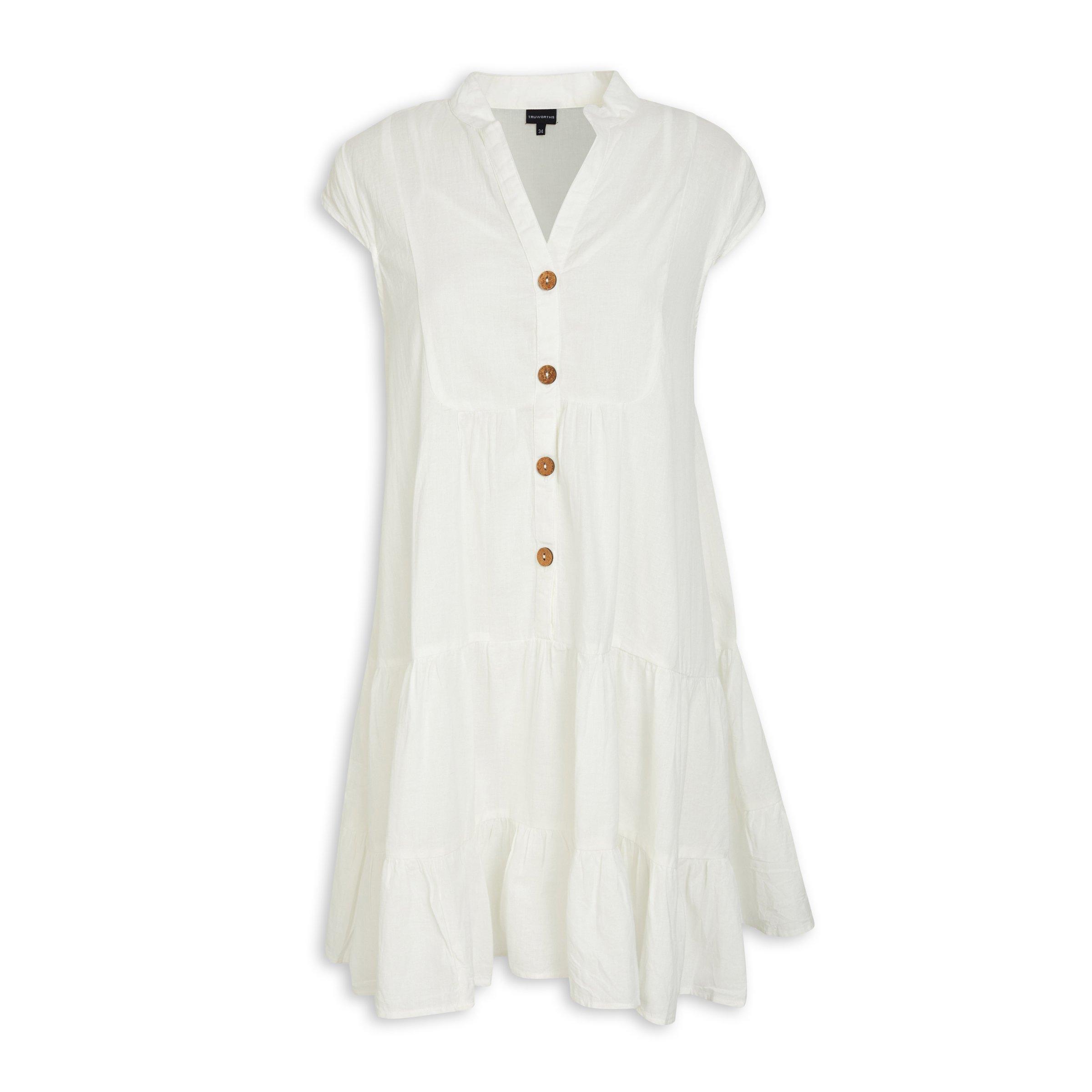 White Button Through A-line Dress (3084271) | Truworths