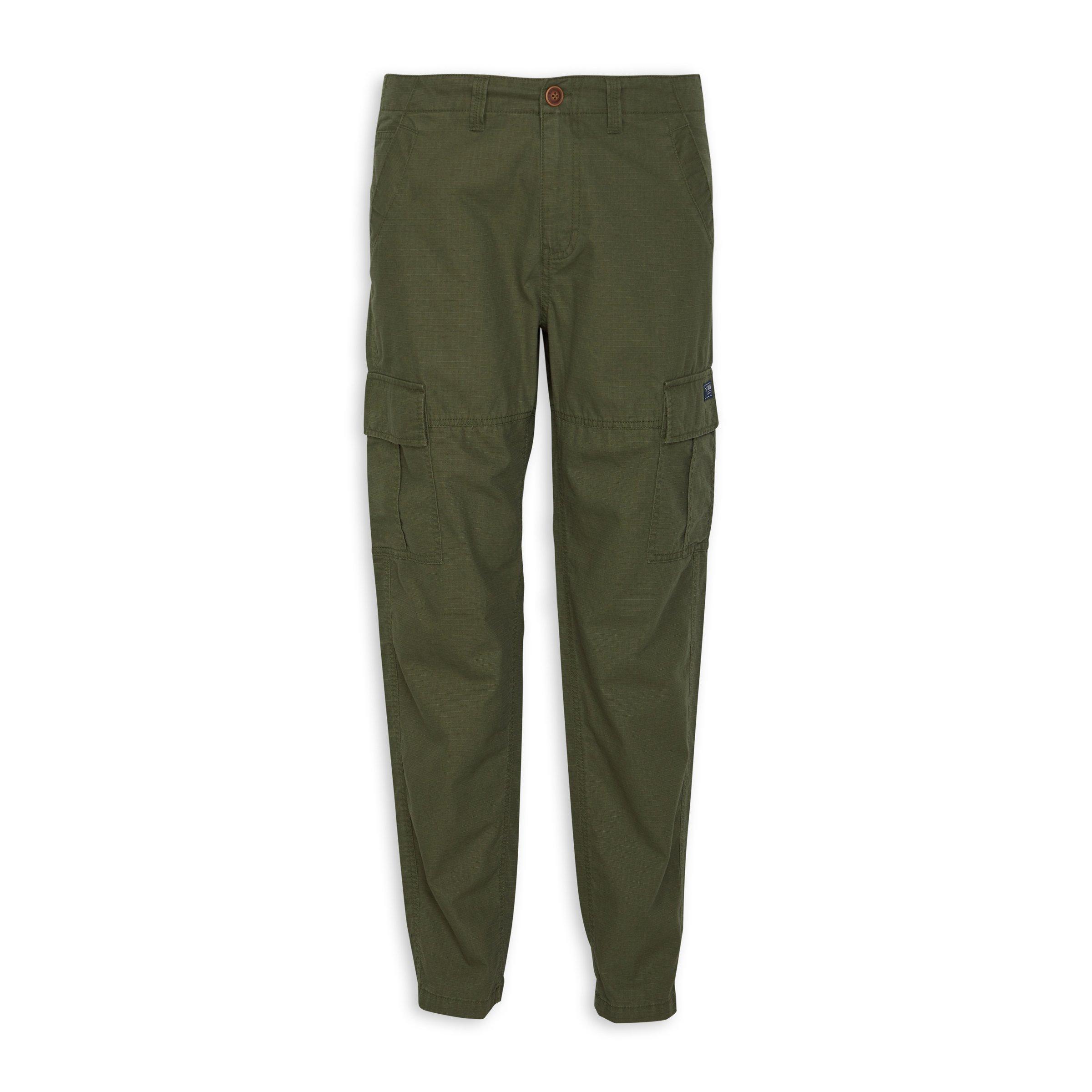 Khaki green utility trousers (3085491) | Truworths Man