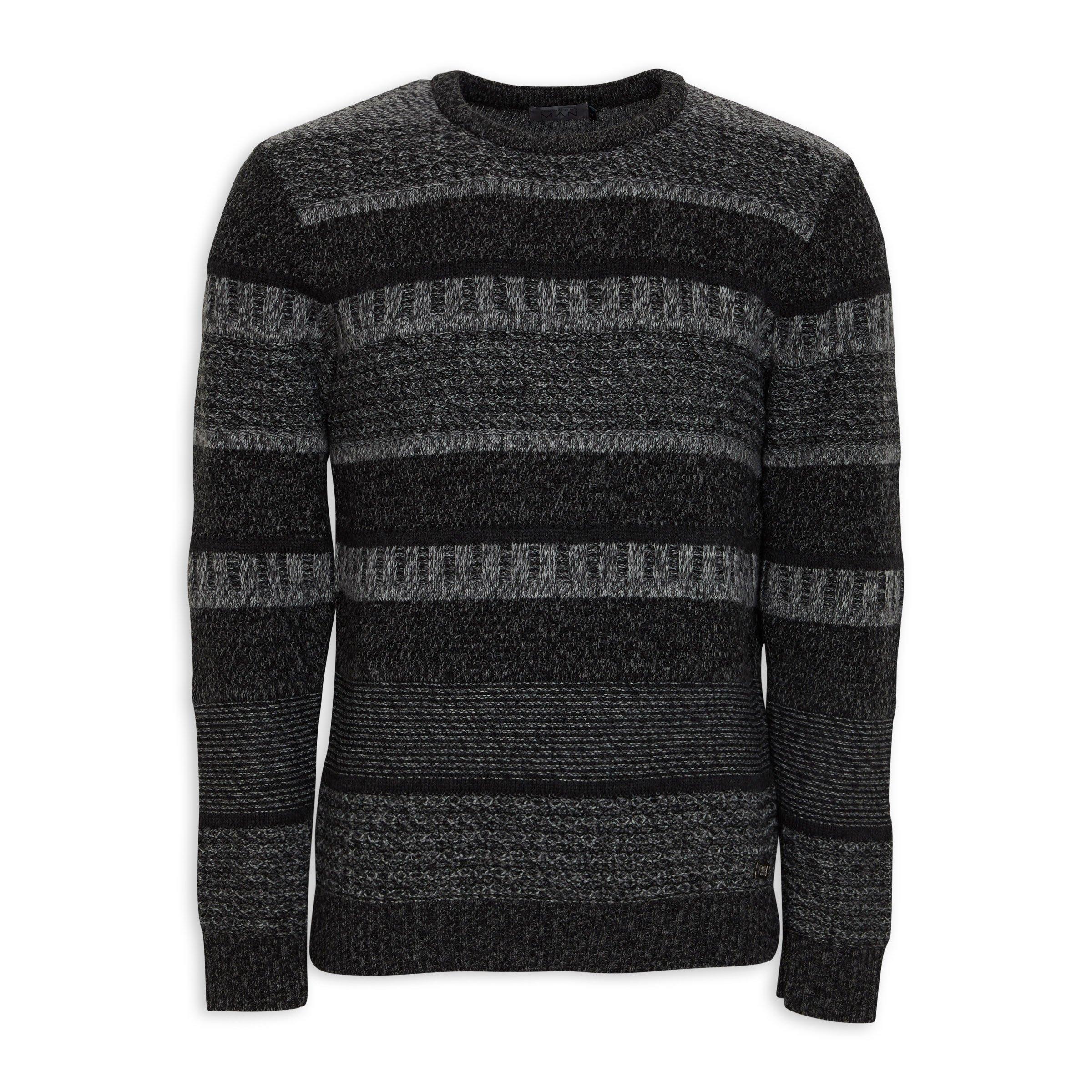 Charcoal Textured Sweater (3085652) | Truworths Man