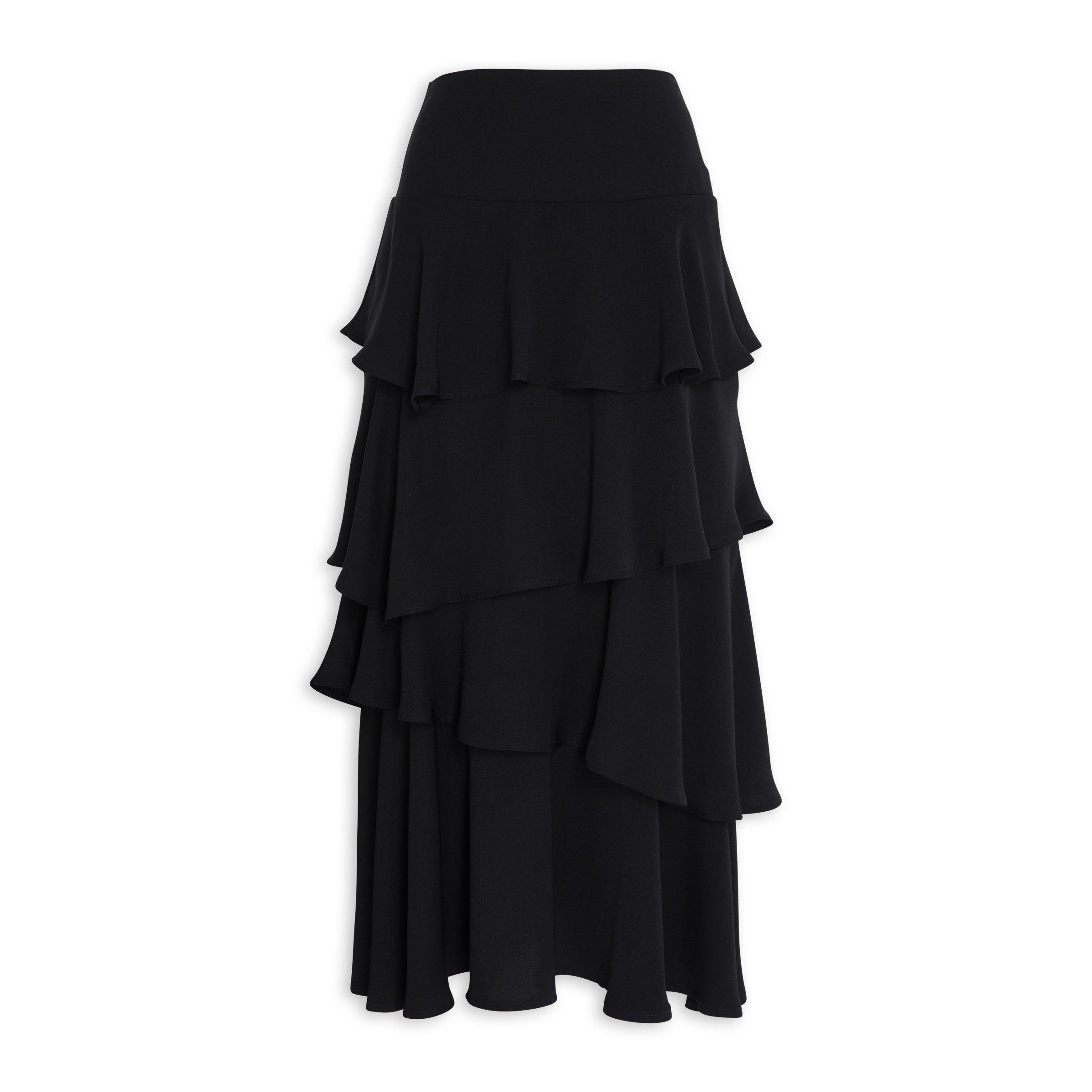 Black Tiered Maxi Length Skirt (3085786) | Truworths