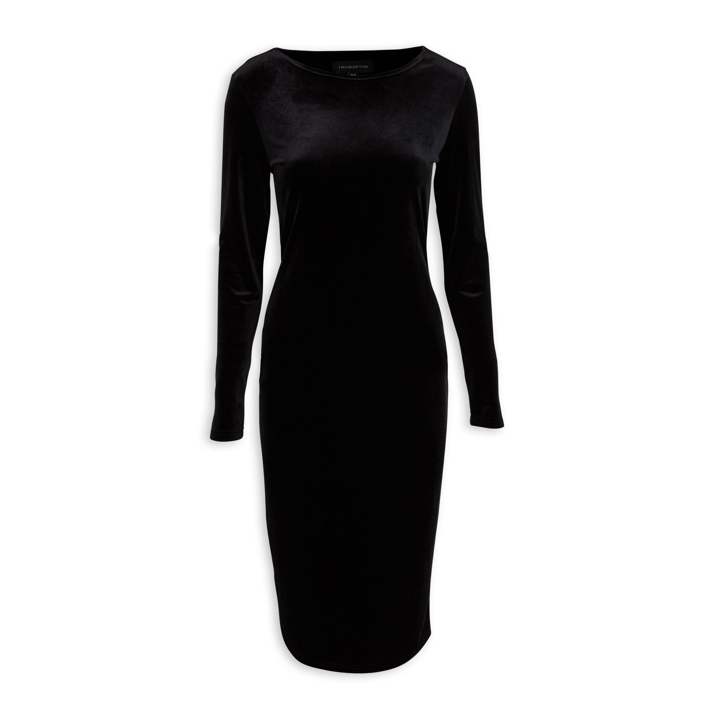 Black Velour Bodycon Dress (3087372) | Truworths