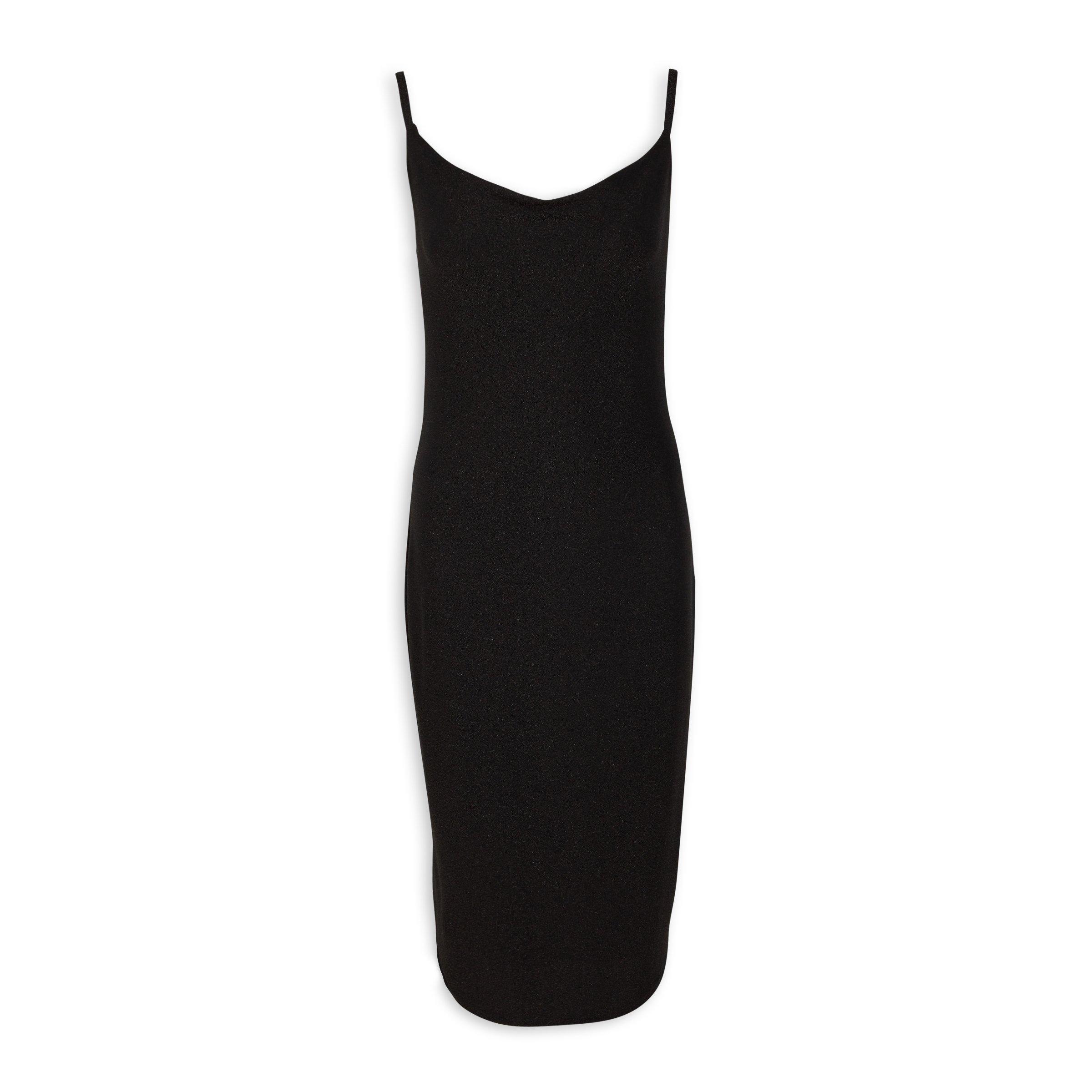 4610556 Black Zip Detail Bodycon Dress