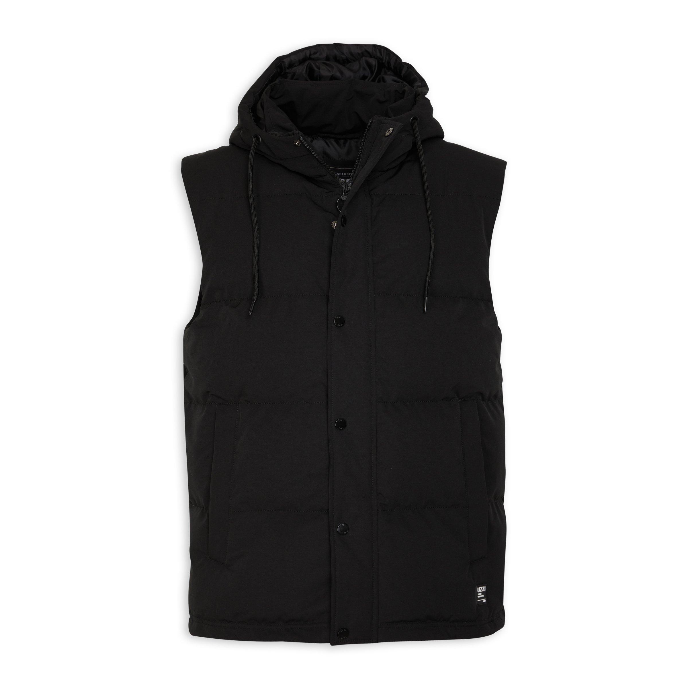 Black Sleeveless Puffer Jacket (3087563) | UZZI