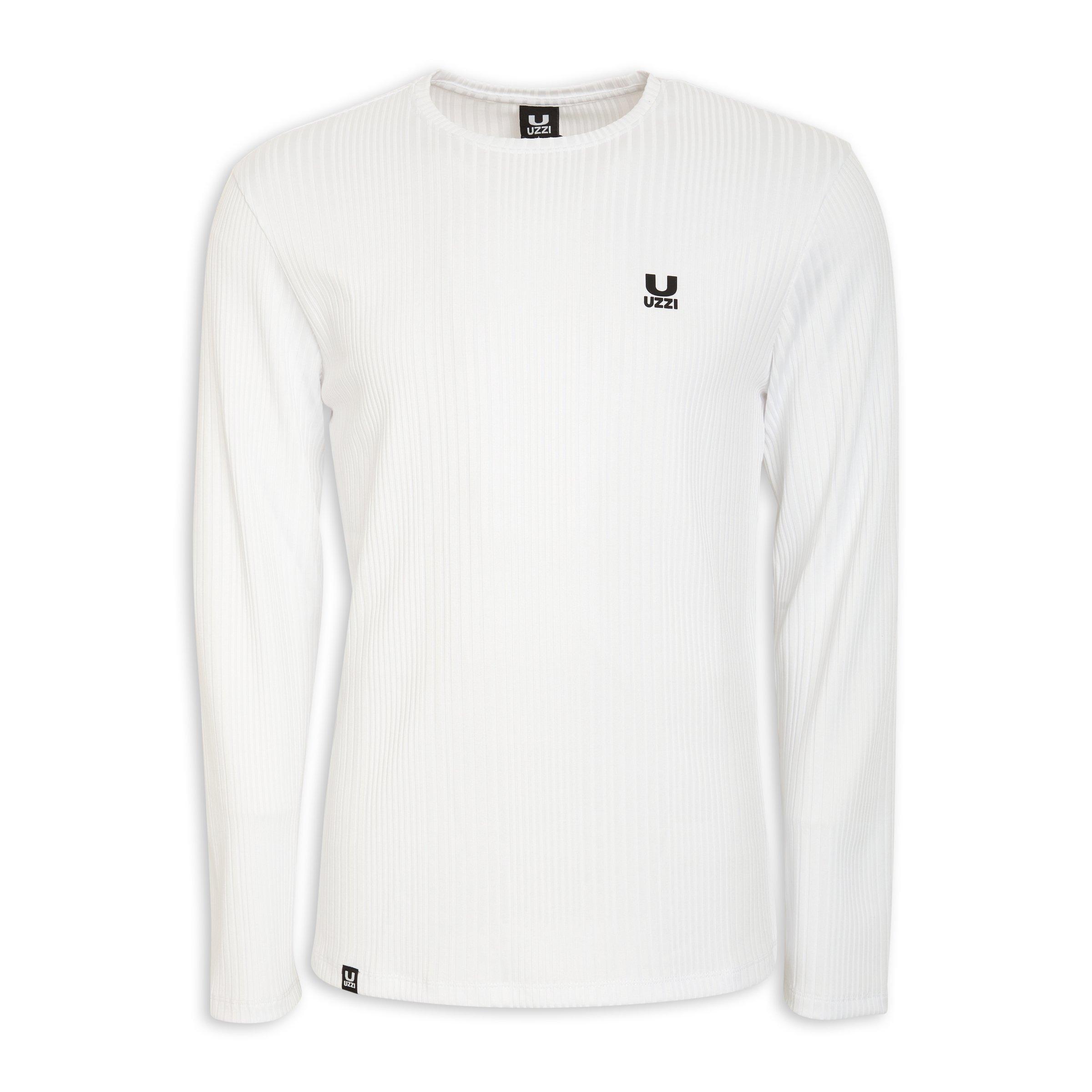 White Long Sleeve Fitted Tee (3087687) UZZI