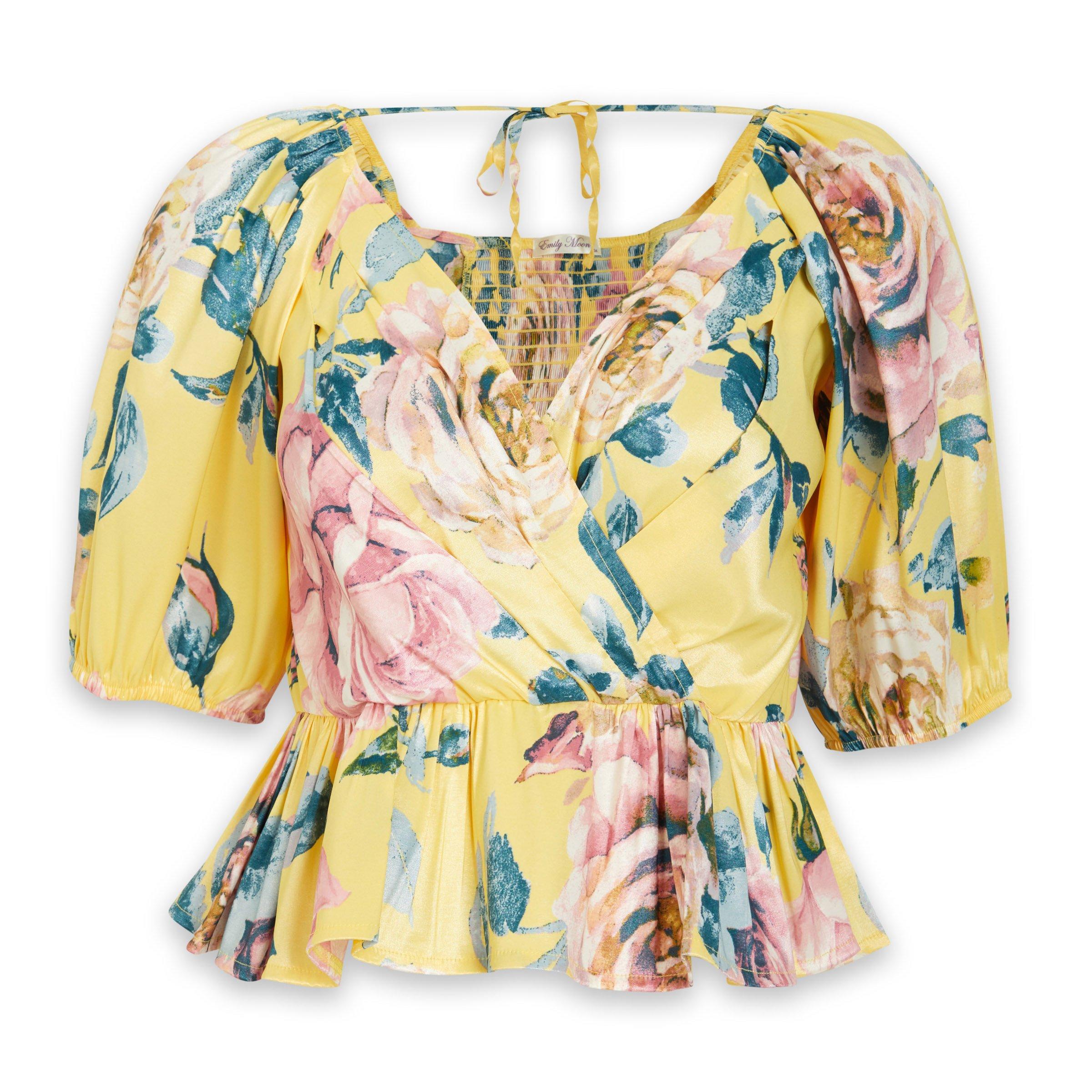 Floral Print Wrap Top (3088122) | Emily Moon