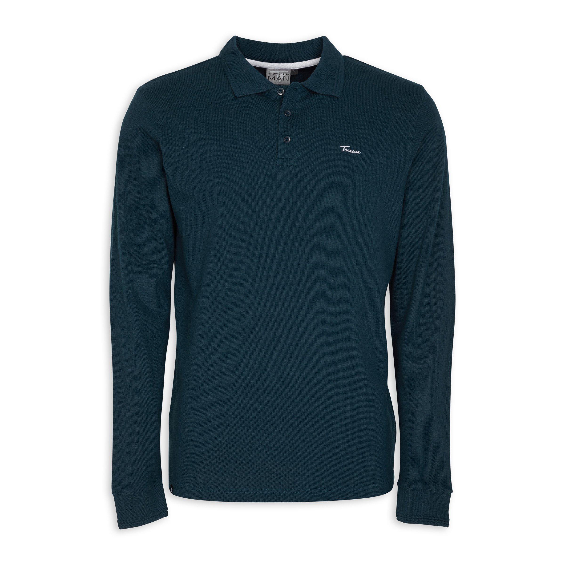 Blue Long Sleeve Golfer (3088323) | Truworths Man