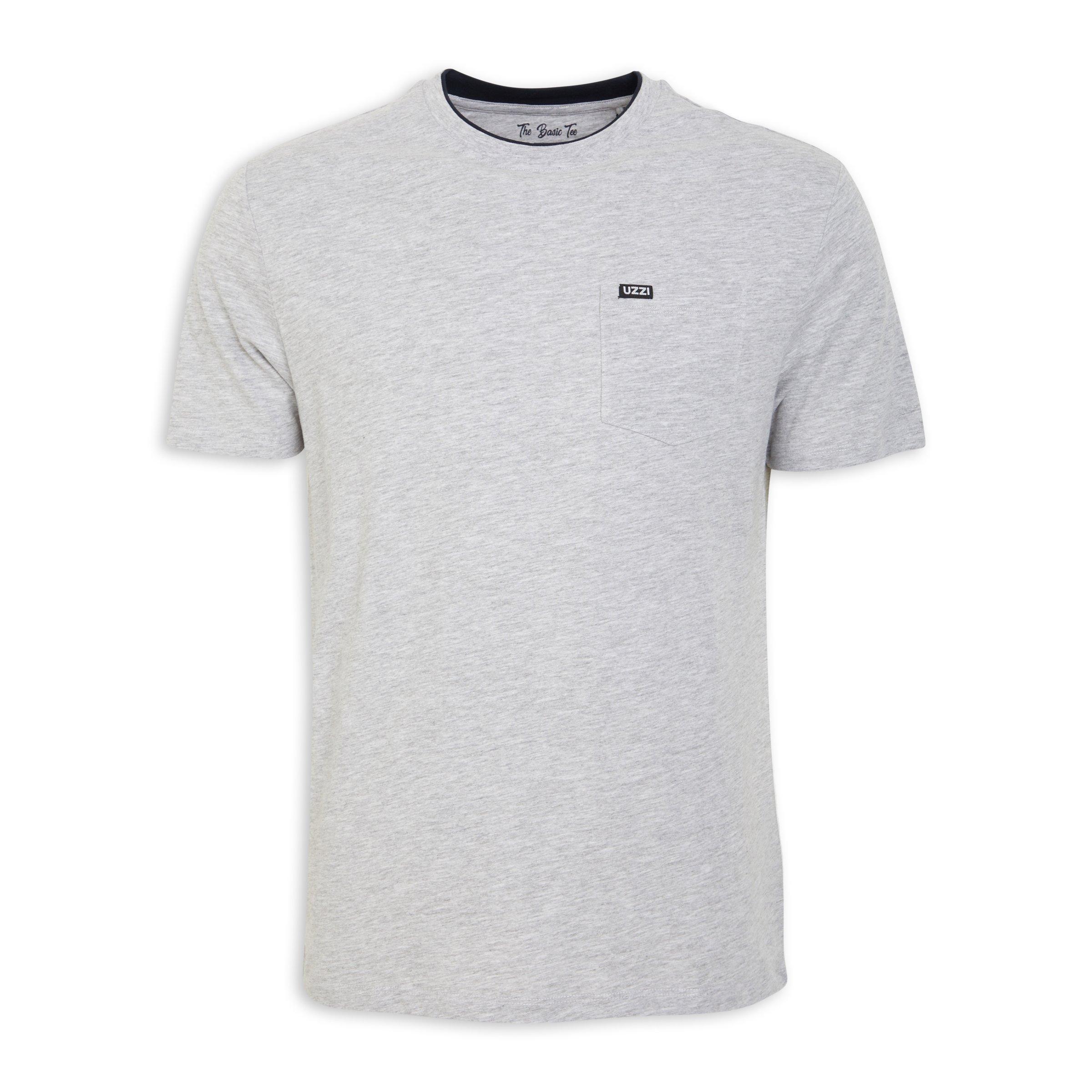 Grey Crew Neck T-shirt (3088677) | UZZI