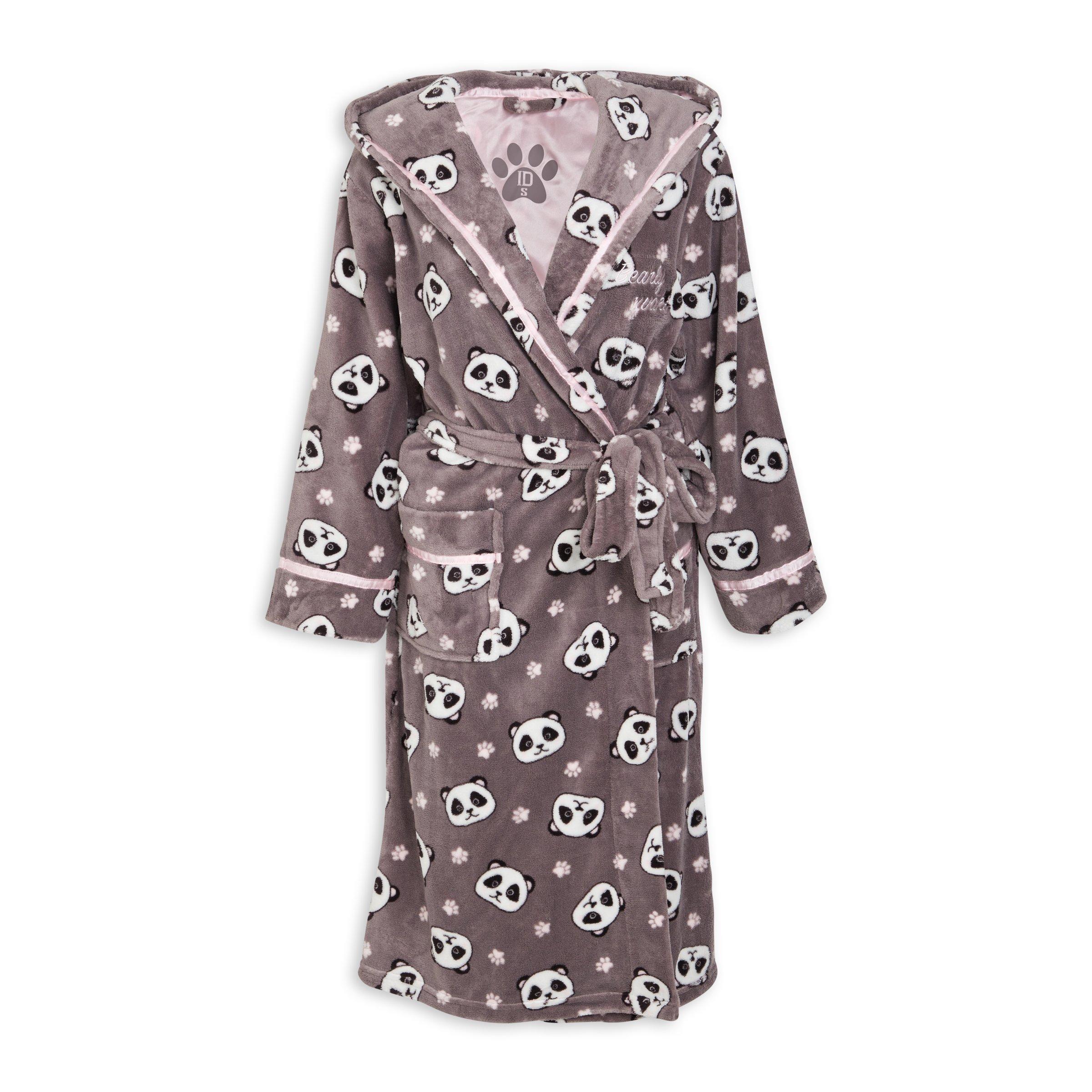 Brown Panda Print Hooded Gown (3088742) Identity