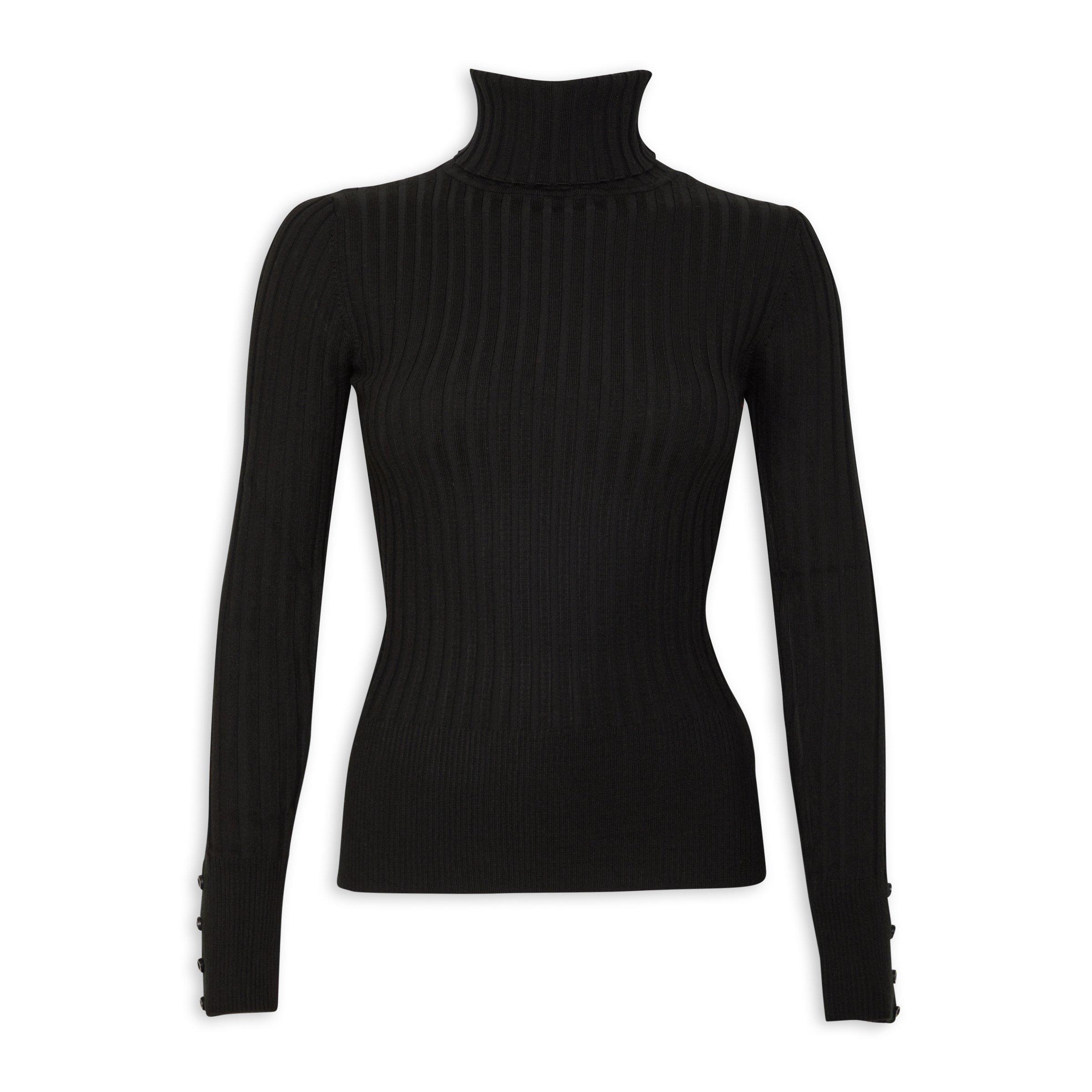 Black Ribbed Polo Neck (3089009) | OUTBACK RED