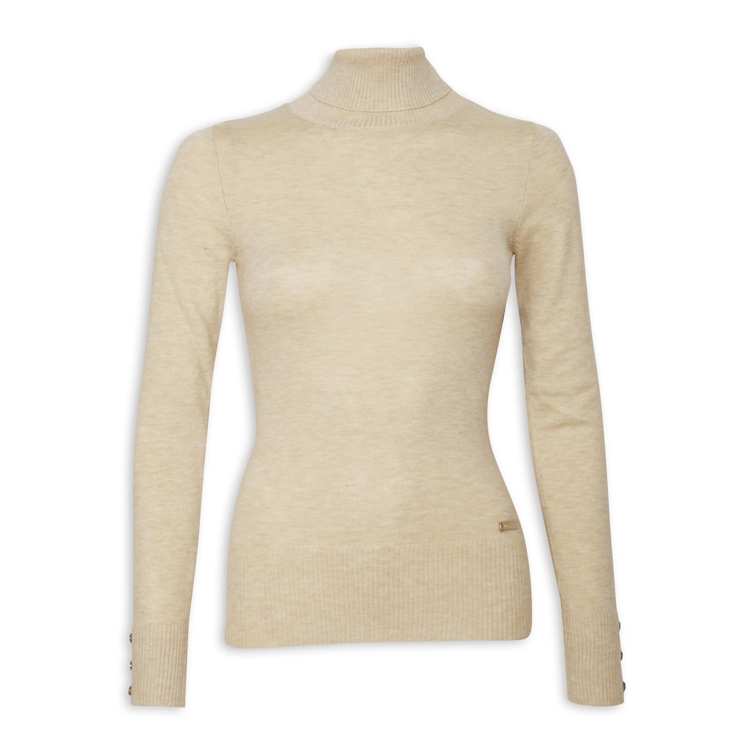 Beige Turtleneck Knit Top (3089074) | Identity