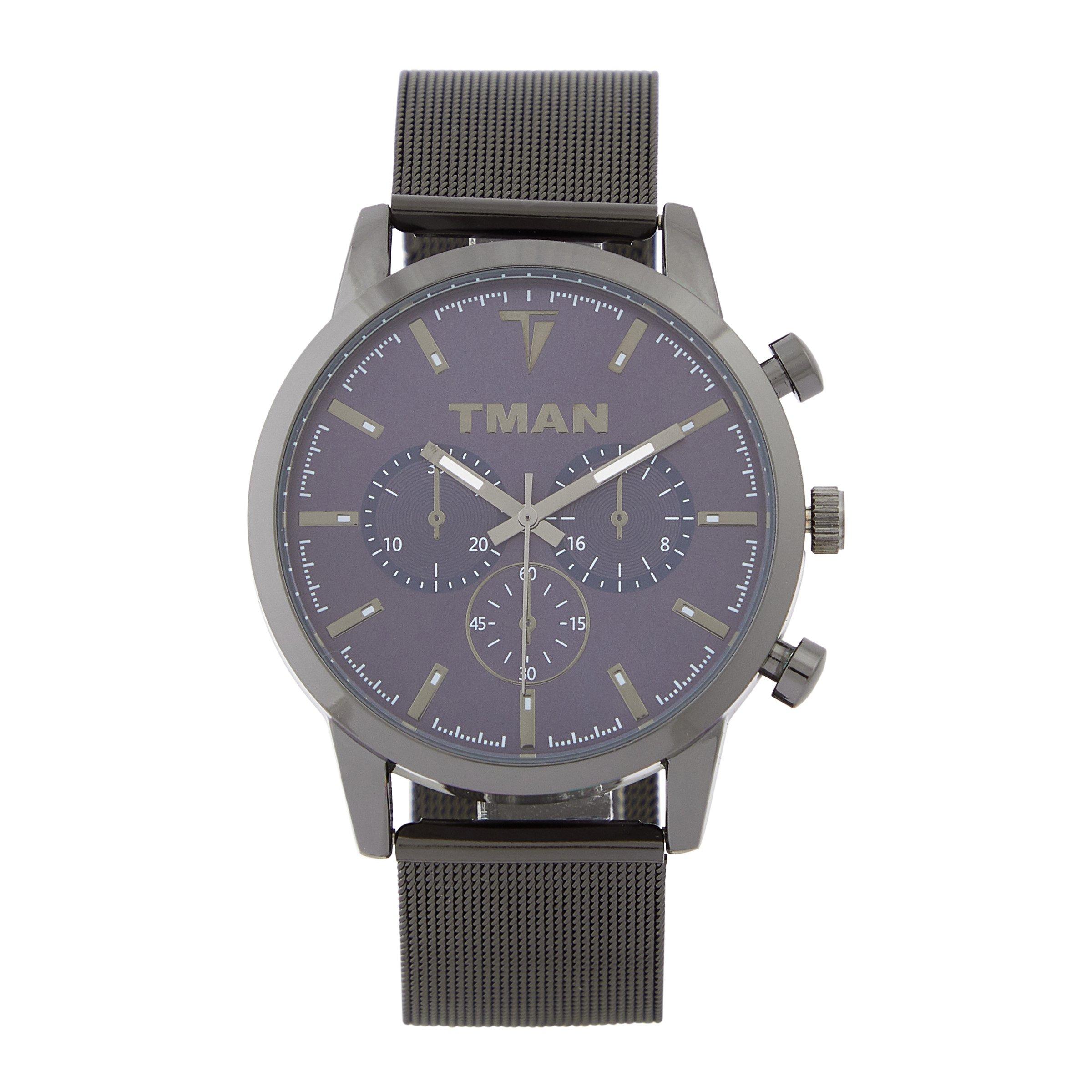 Blue Dial Gunmetal Mesh Watch