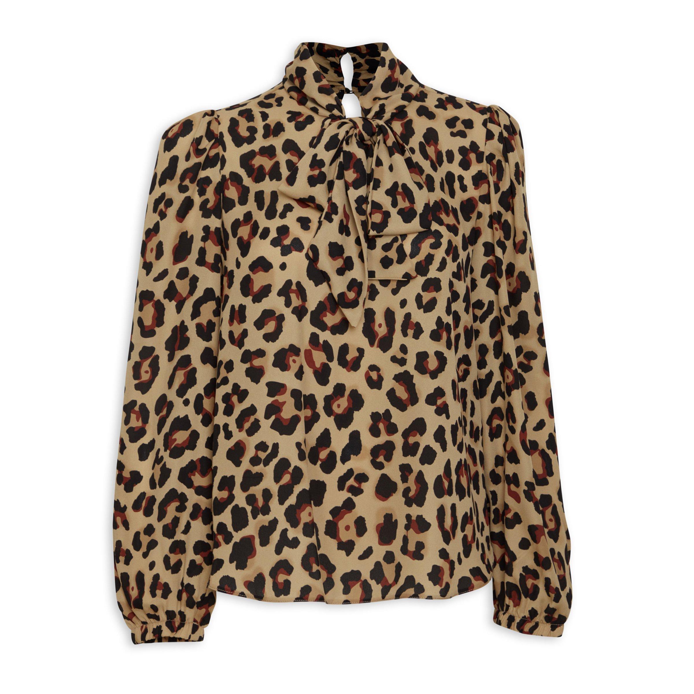 Animal Print Kitty Bow Blouse (3089499) | Identity