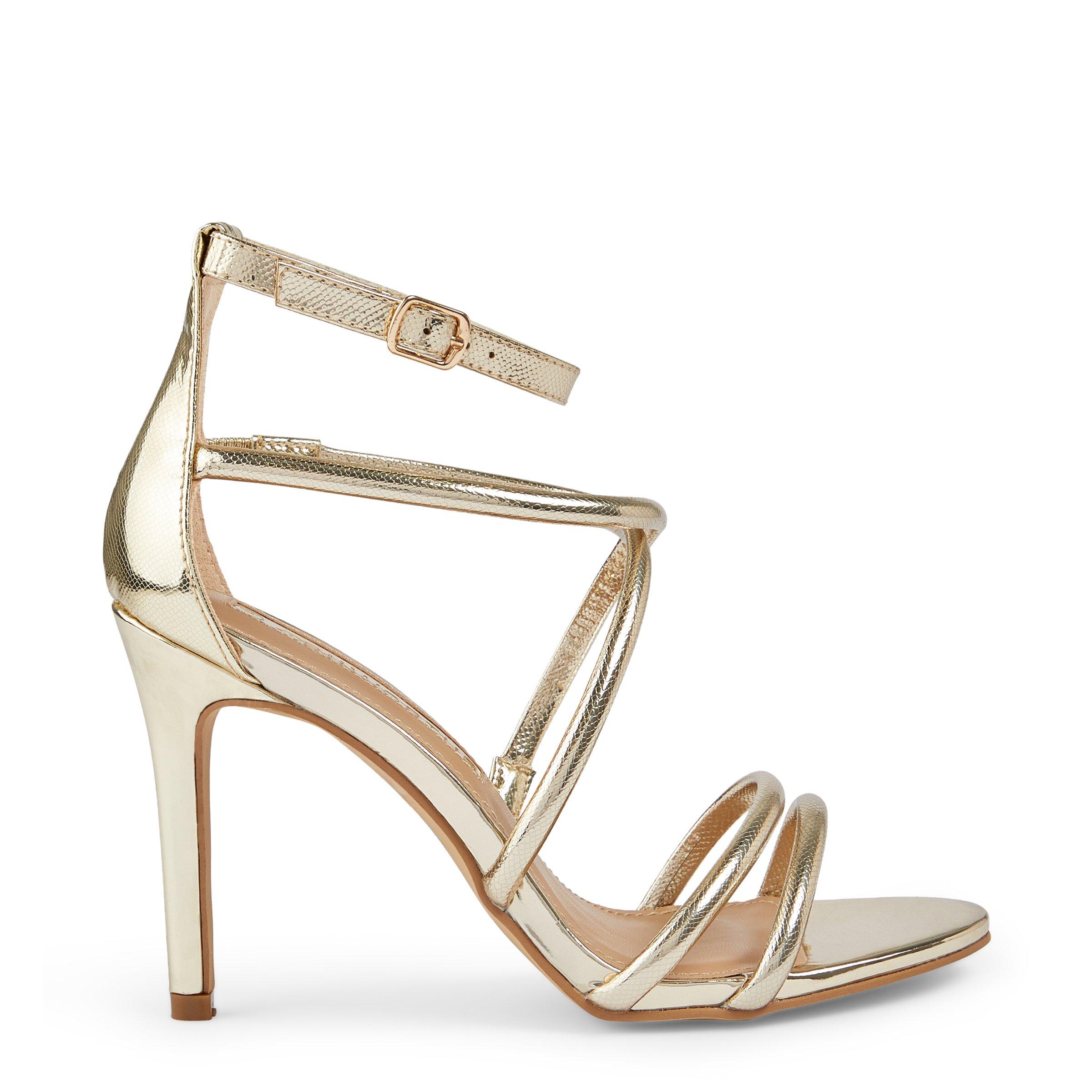 Gold Heeled Ankle Strap Sandal (3089720) | Truworths
