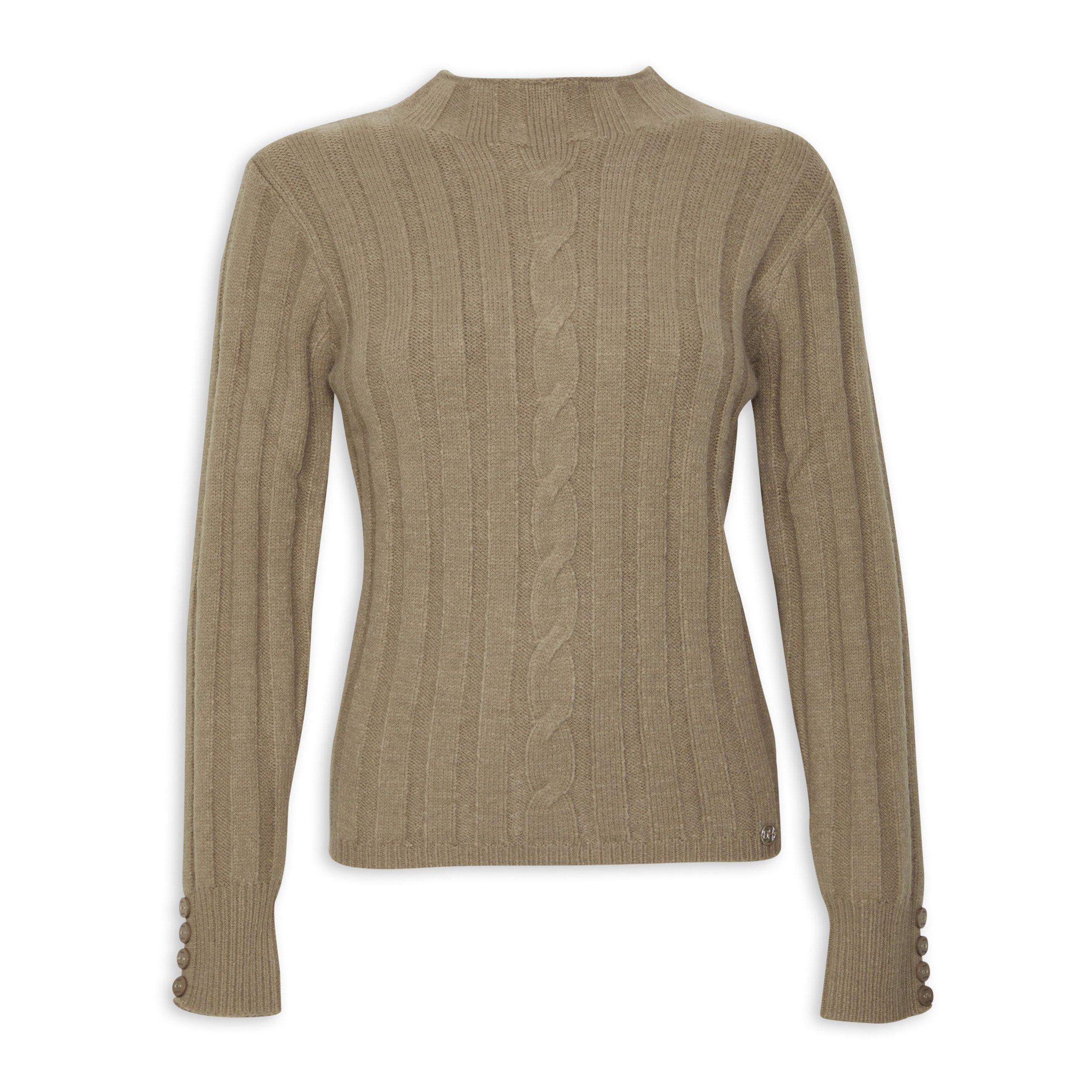Brown Button Detail Skinny Sweater (3089989) | Daniel Hechter