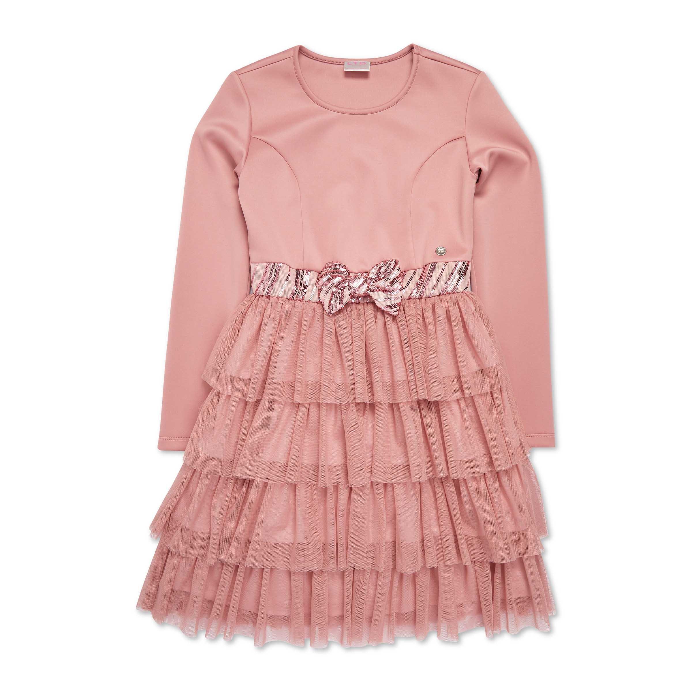 Girls Pink Mesh Dress (3090787) | LTD Kids