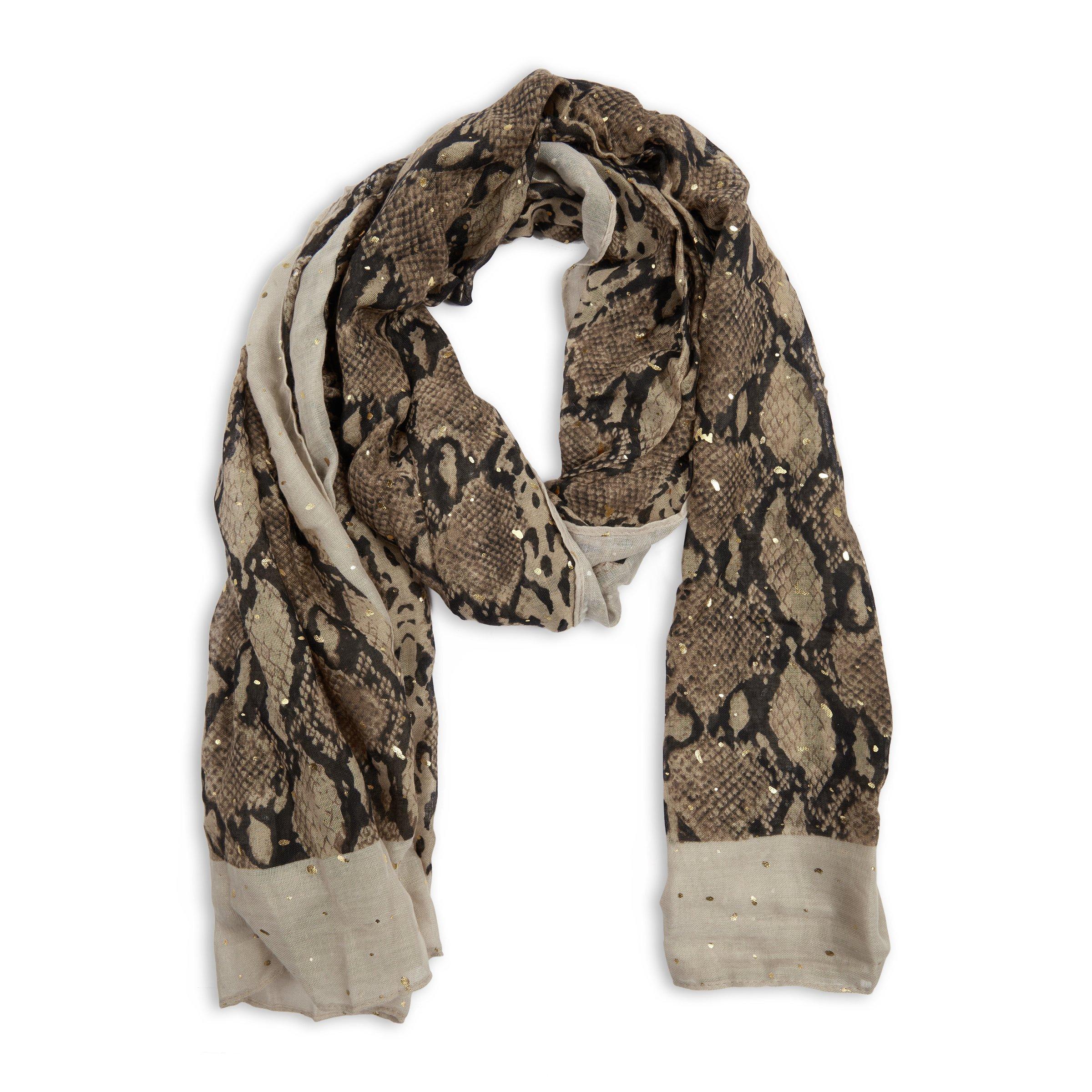 Brown Snake Print Scarf (3091066) Truworths